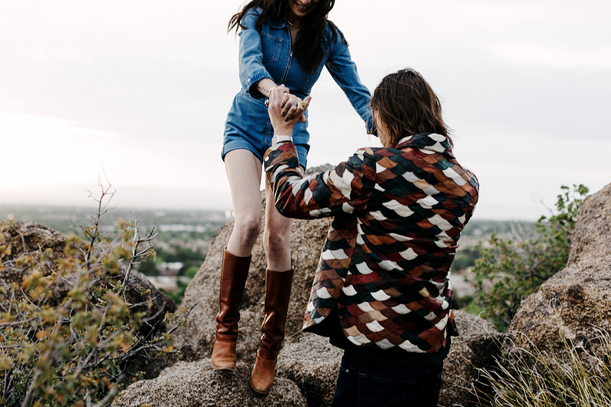 desert engagement session, bohemian couple, portrait, southwest,