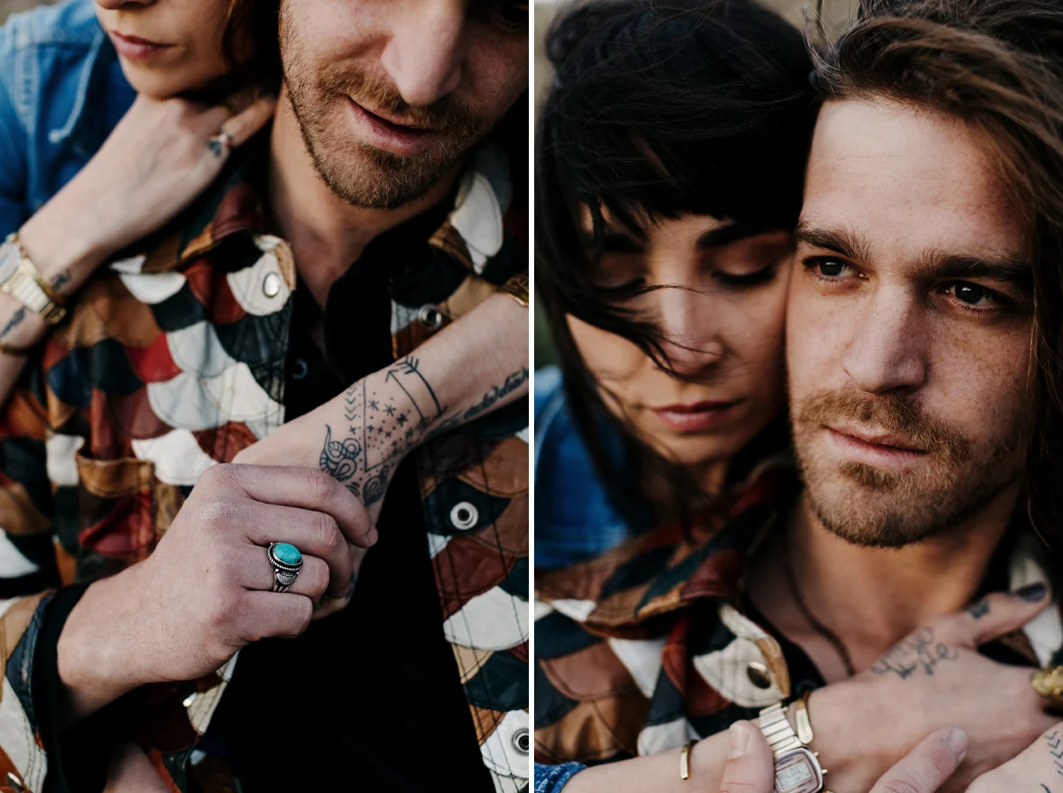 desert engagement session, bohemian couple, portrait, southwest,