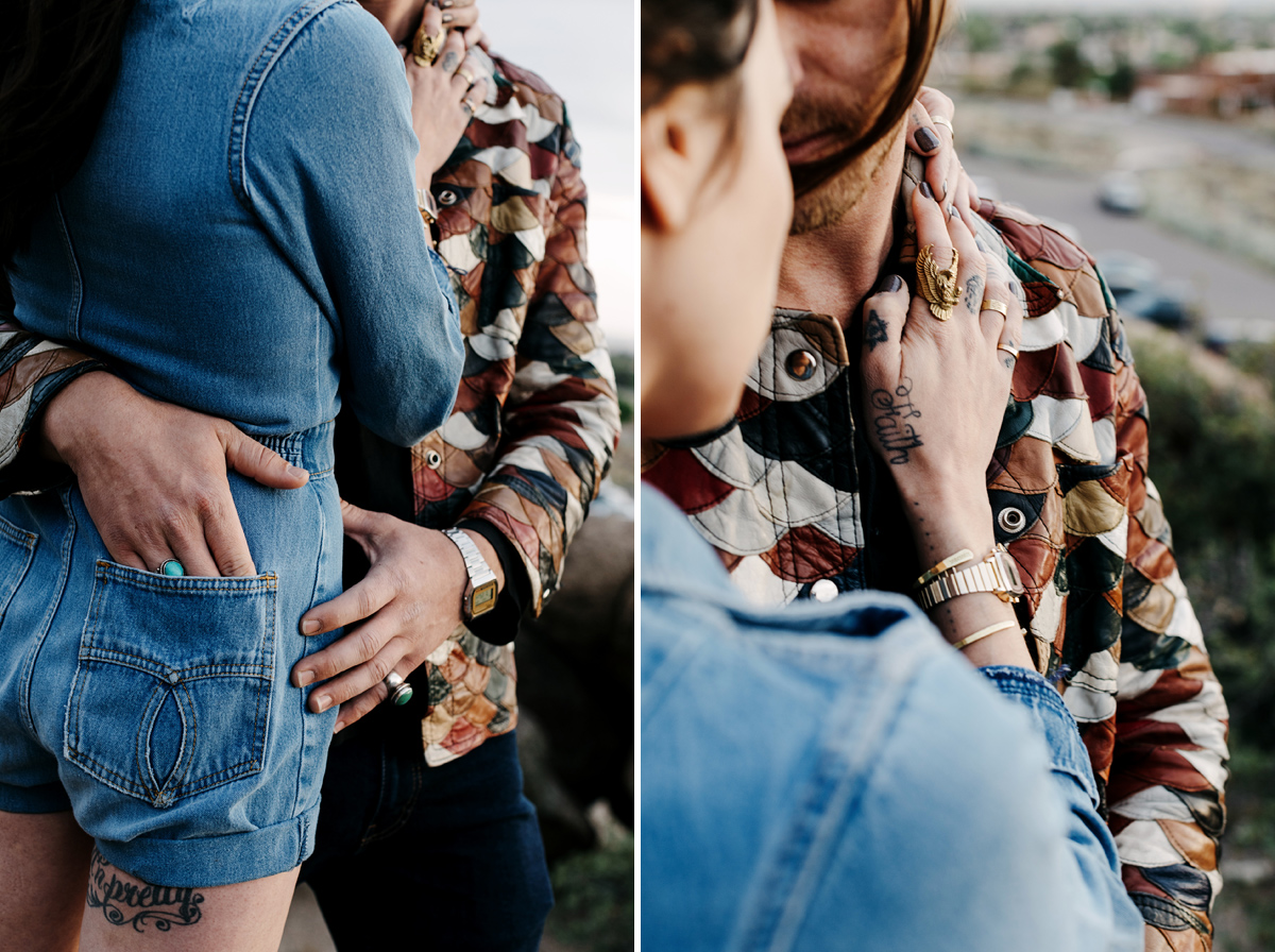 desert engagement session, bohemian couple, portrait, southwest,