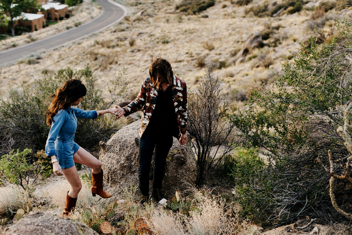 desert engagement session, bohemian couple, portrait, southwest,