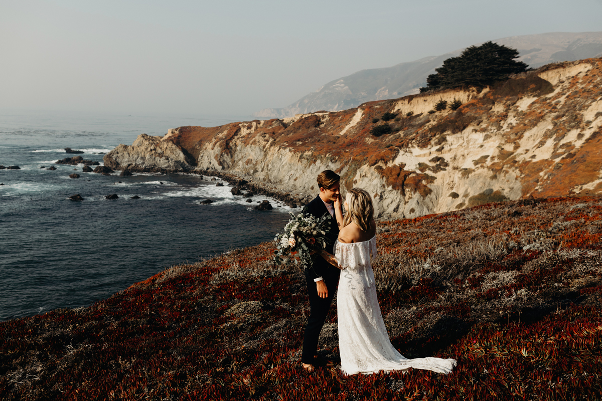 big sur. big sur elopement, intimate wedding, cliff side, califo