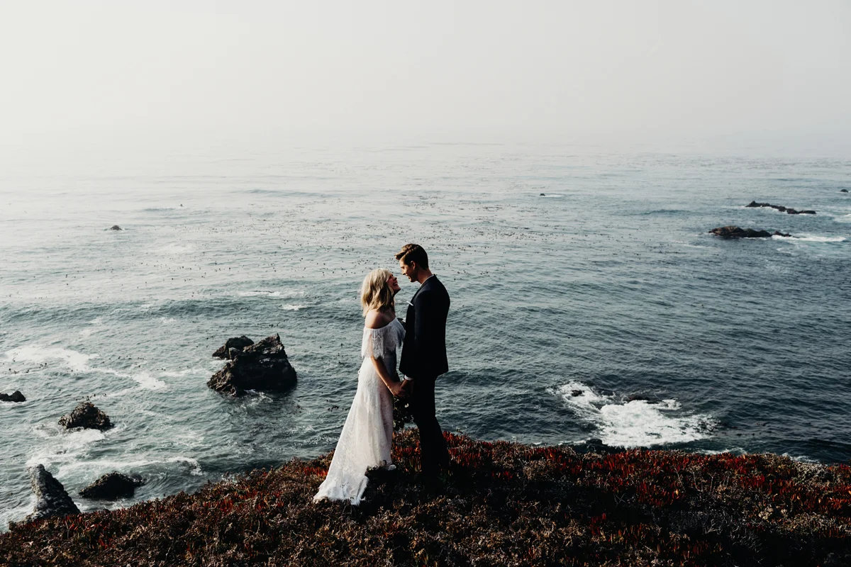 big sur. big sur elopement, intimate wedding, cliff side, califo