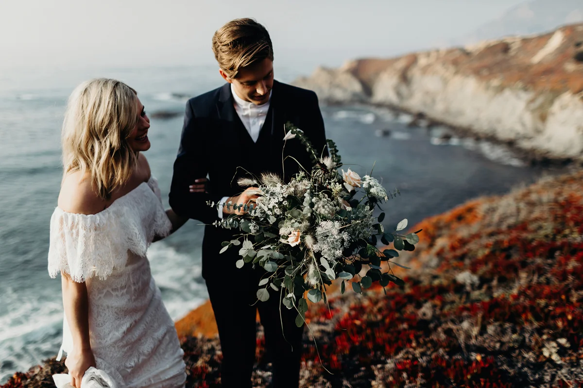 big sur. big sur elopement, intimate wedding, cliff side, califo