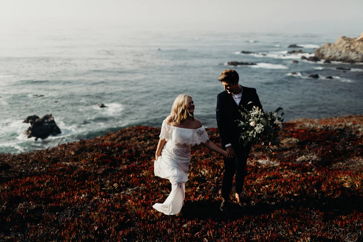 big sur. big sur elopement, intimate wedding, cliff side, califo