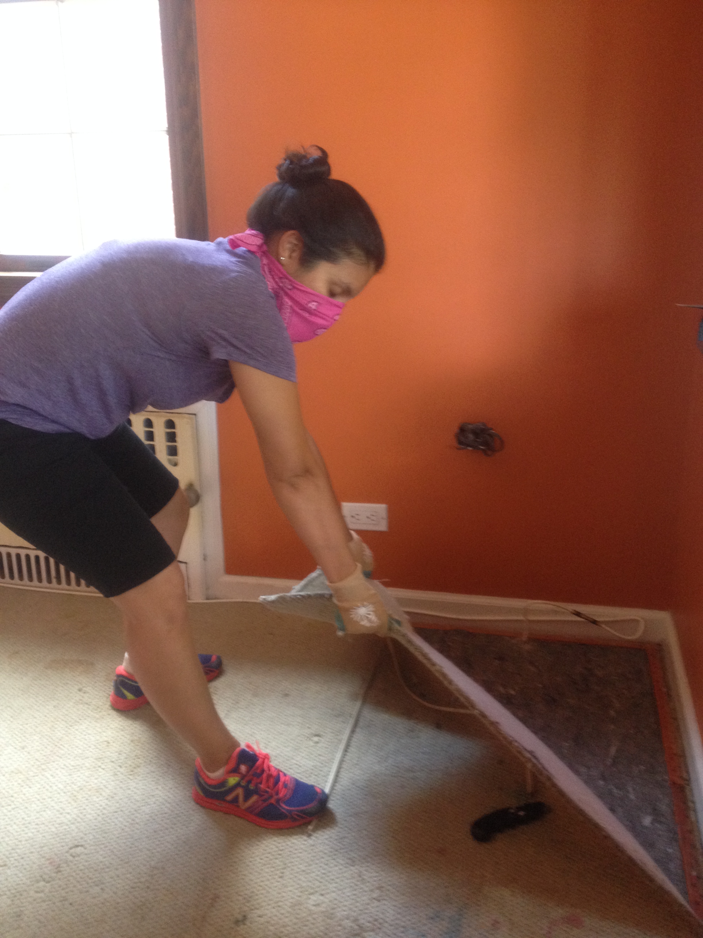 Me taking off that dusty rug