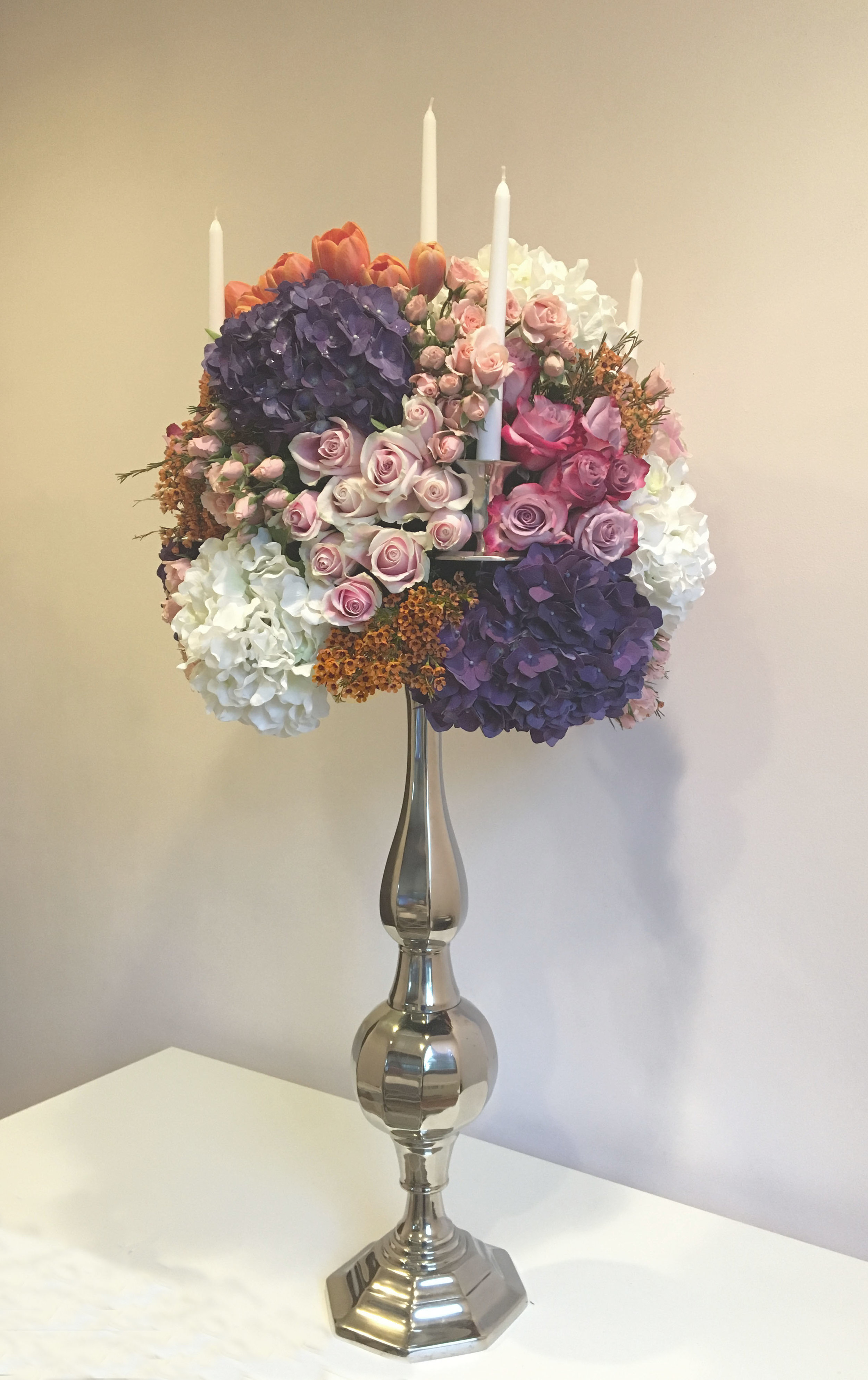 Evelisa Floral & Design: candelabra arrangement