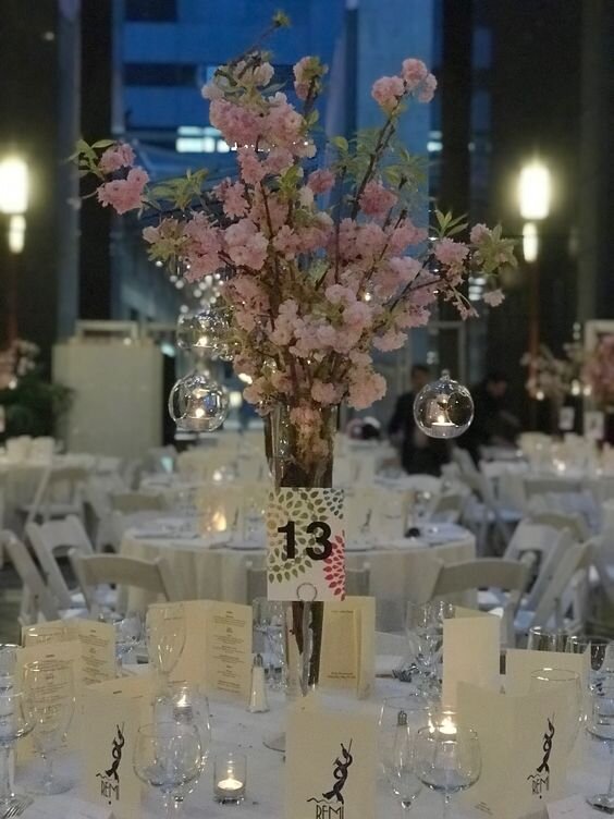 Evelisa Floral and Design_Cherry Blossom centerpiece