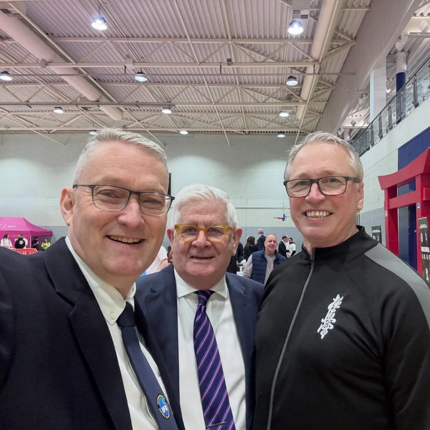 IFK board members - Shihan David Pickthall IFK President, Shihan Liam Keaveney IFK Vice President and Shihan Shane Lalor IFK General Secretary at the Irish Karate Kyokushinkai Open in Dublin on Saturday 28th February 2026 #ifkkyokushin #ifkireland #i