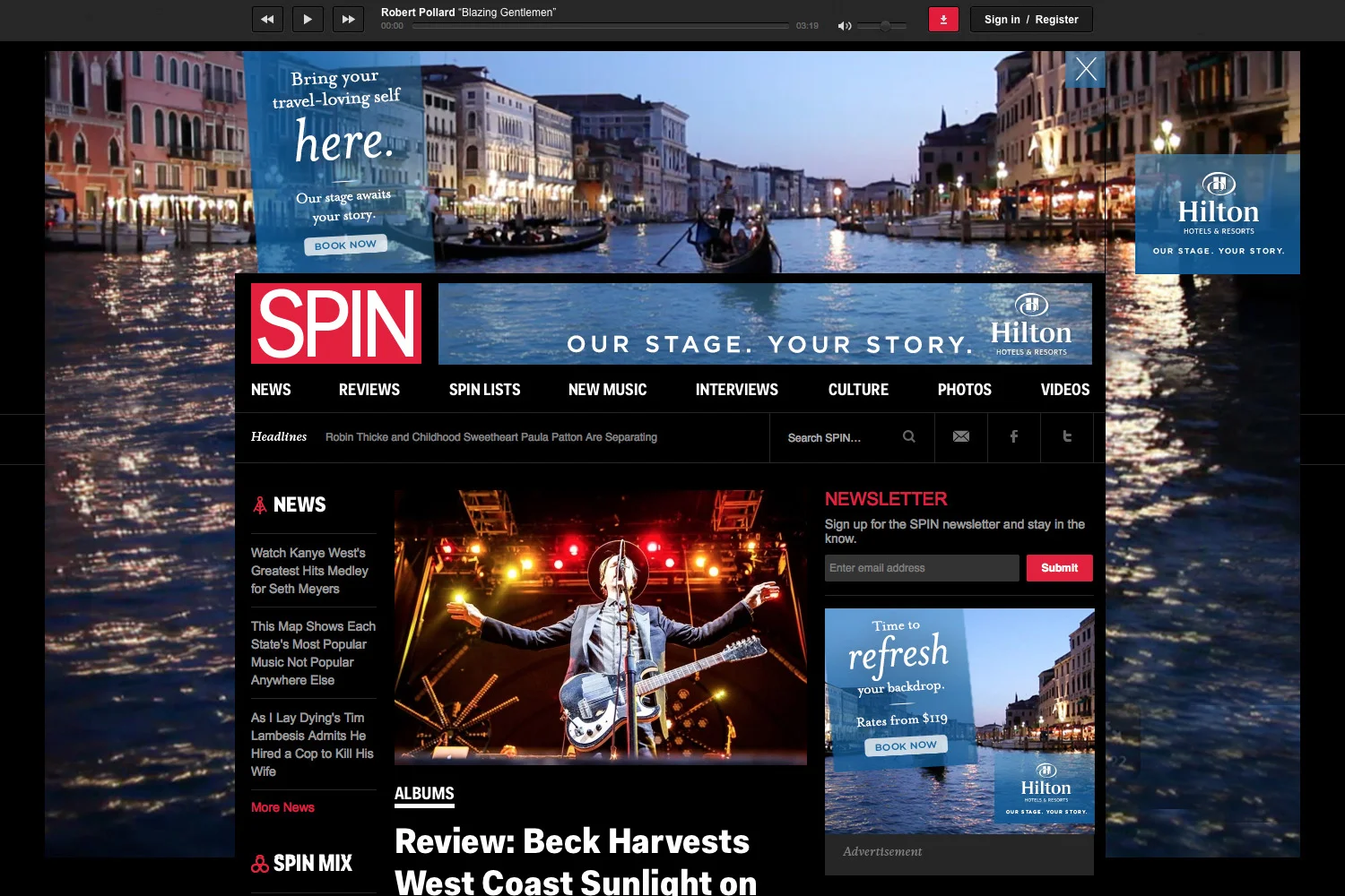 Spin page takeover