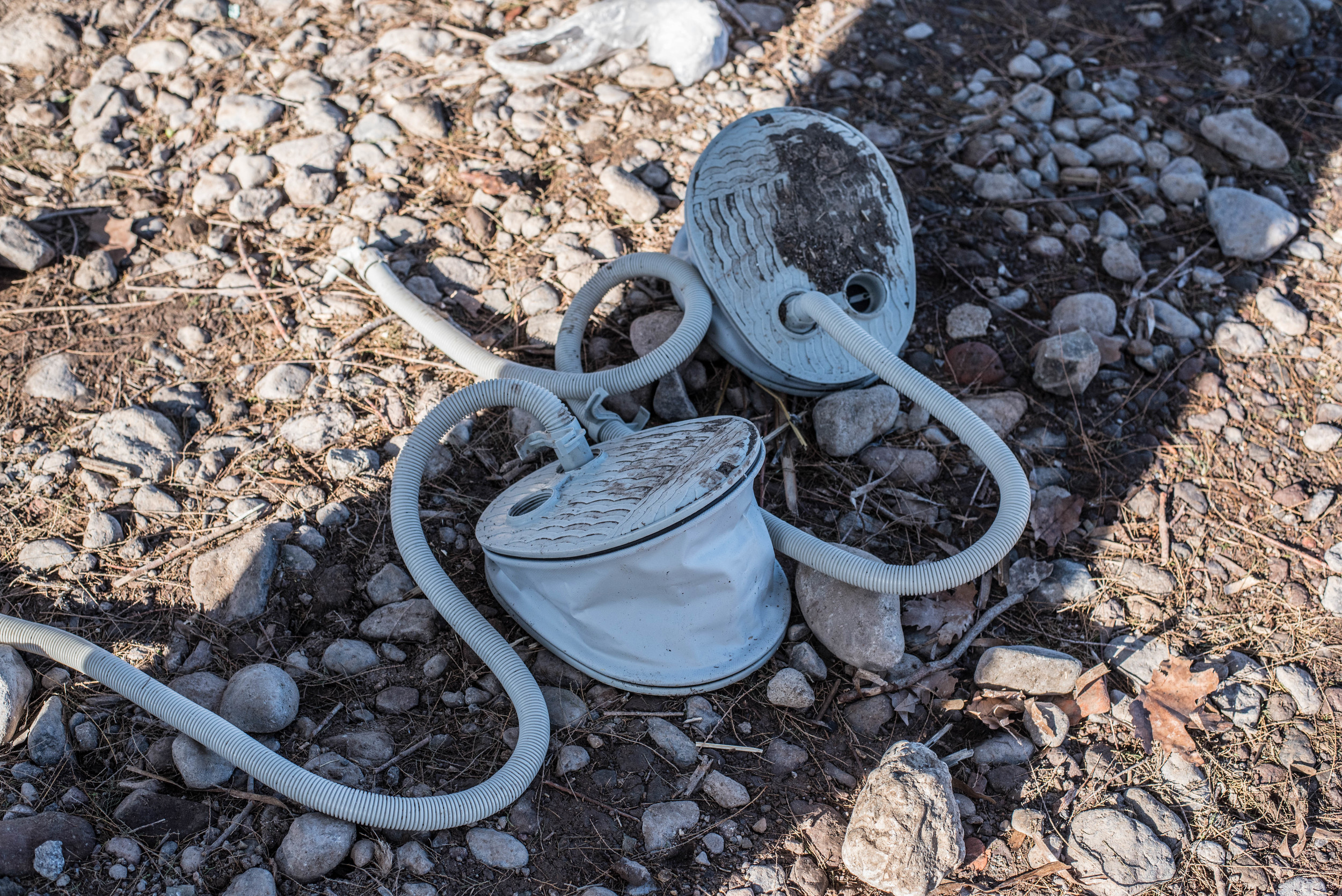  Jettisoned foot pumps used to blow up inflatable dinghies. 