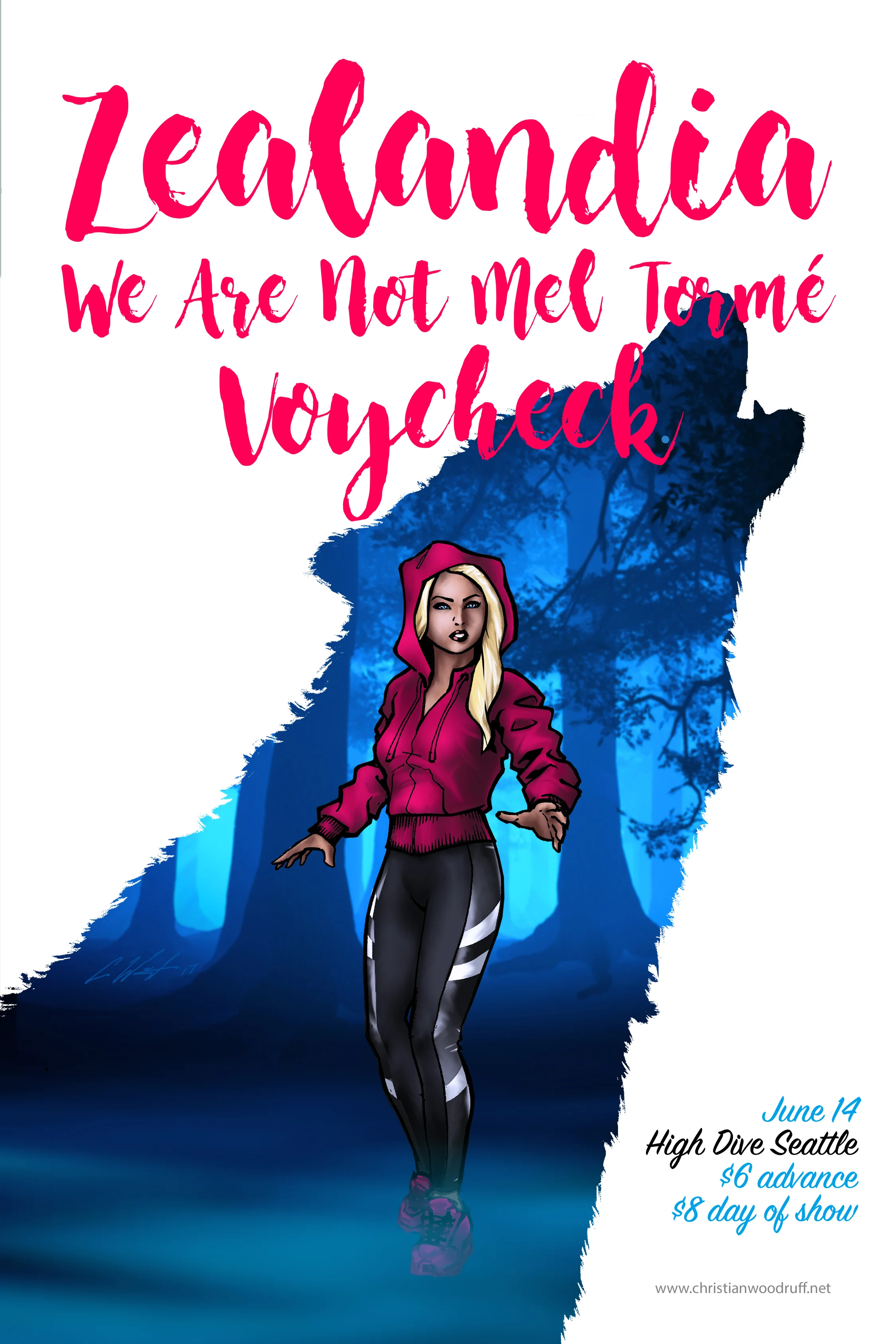 Show Flyer: Zealandia, We Are Not Mel Tormé, Voycheck