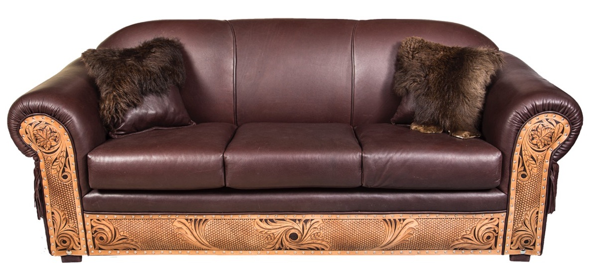 Sofas And Love Seats E Apodaca, Tooled Leather Sofa