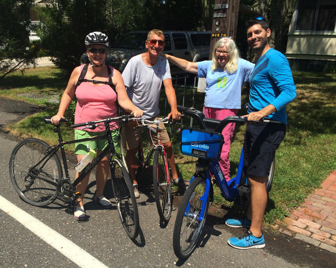 Carol, Mark, Kathy and Countri Bike in sunnier times