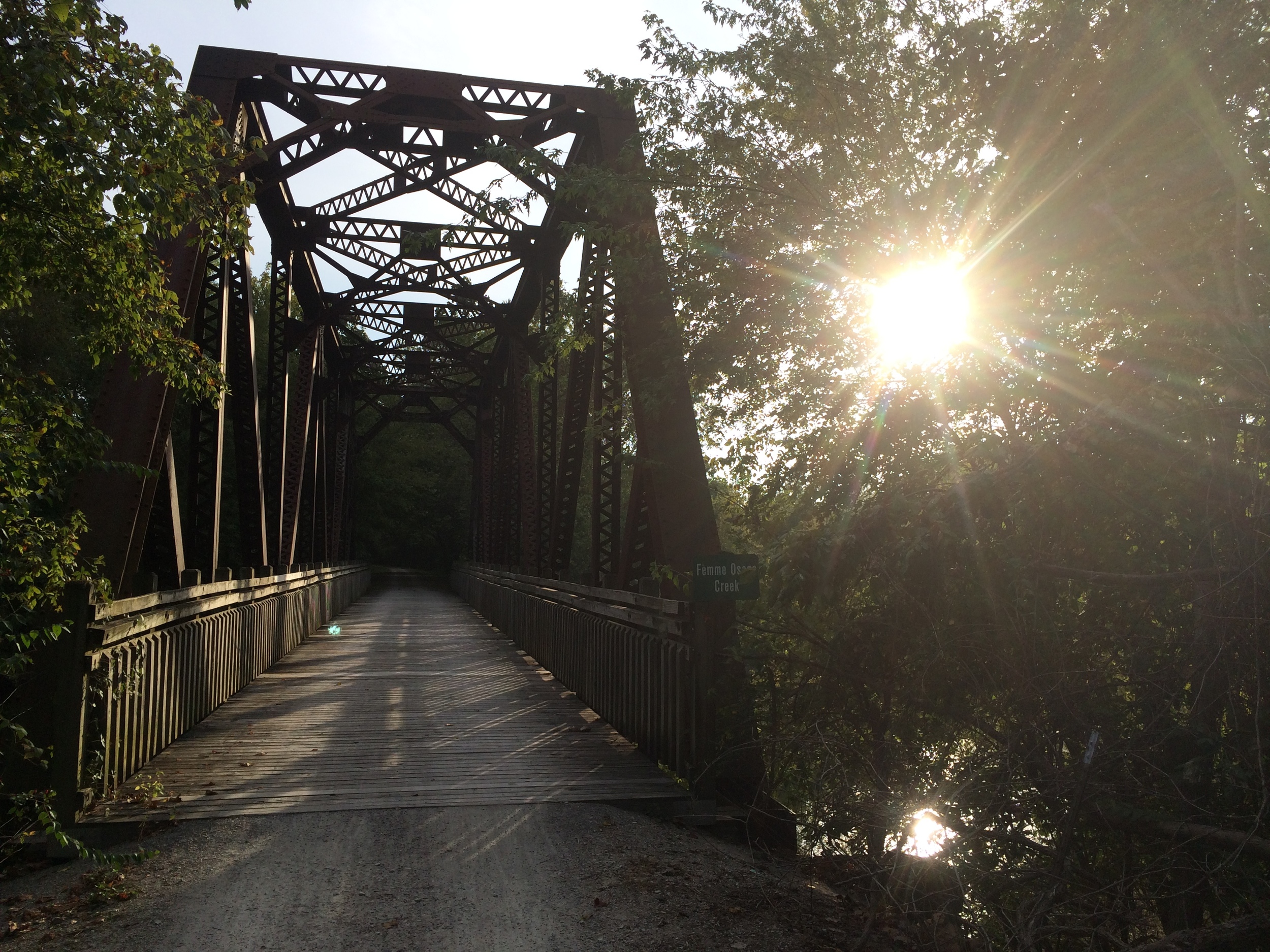 Truss bridge over Femme Osage Creek on the Katy Trail