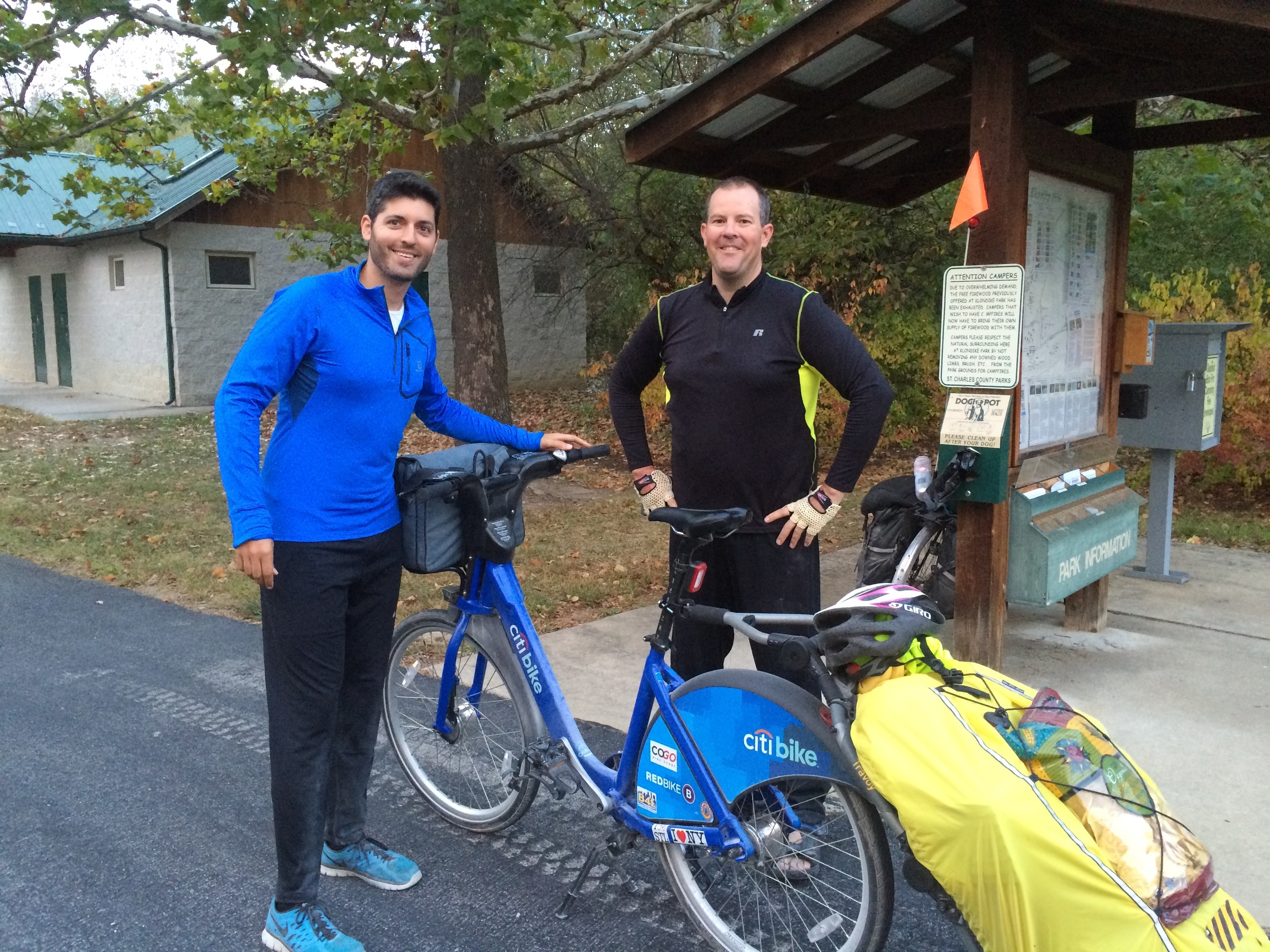 I met an Arkansas-based biker at Klondike Park Campground in Augusta, MO.