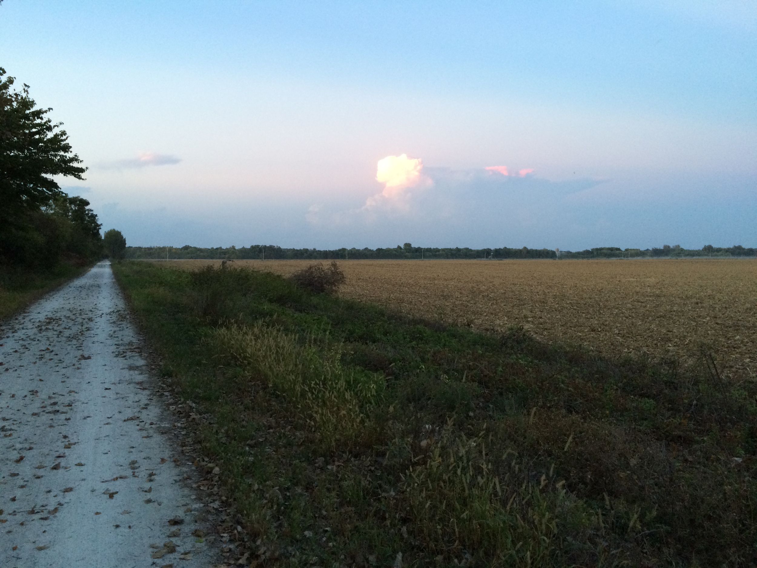 Sunset on the Katy Trail as I bike to Boonville for the best fried pickles ever.