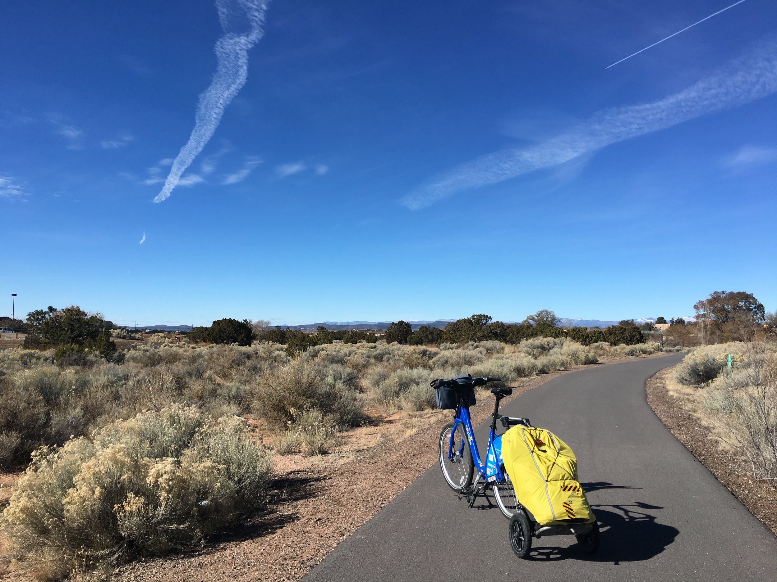 Leaving Santa Fe on a bike trail