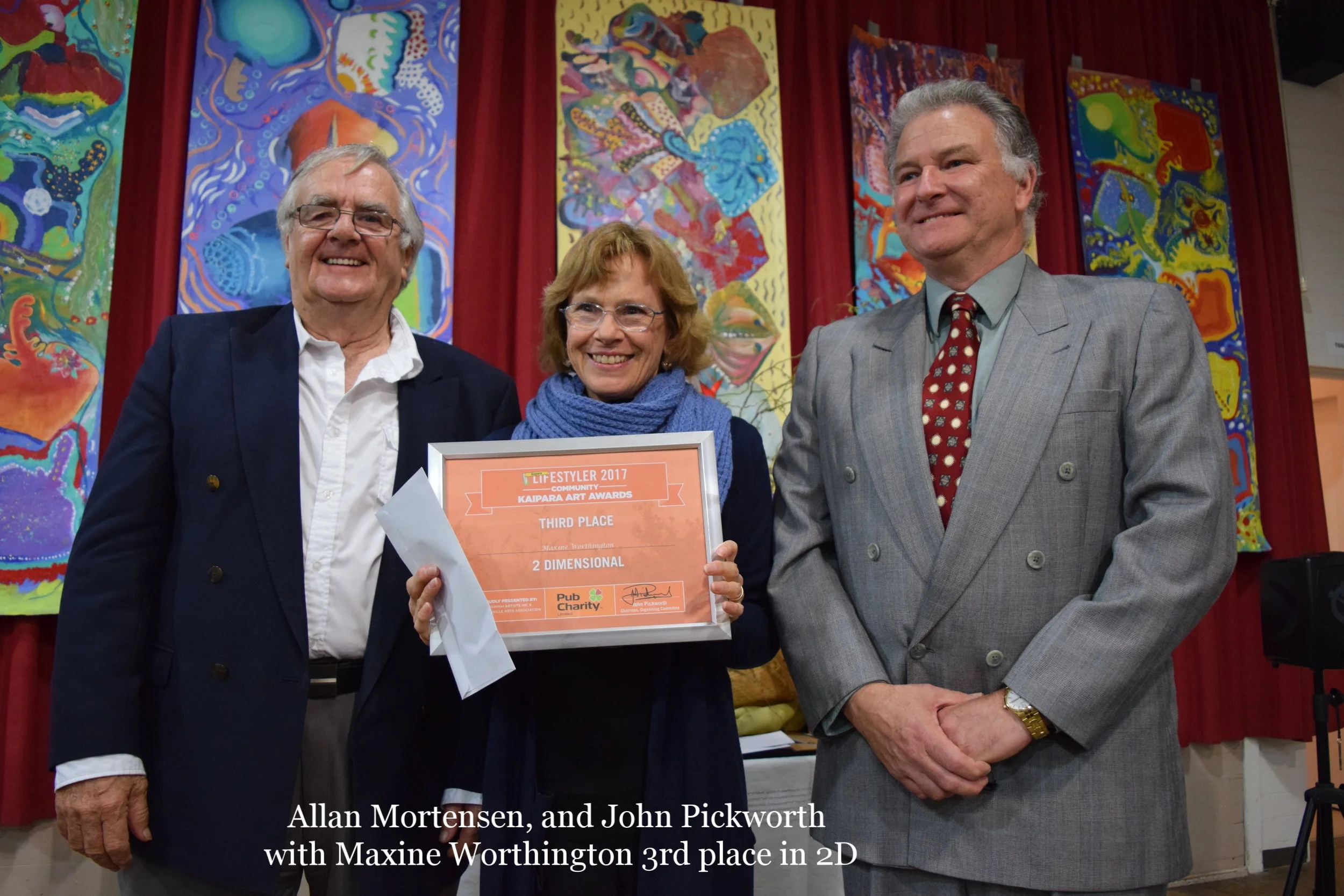 Allan Mortensen, Maxine Worthington, Winner of 3rd place in the 2D art and John Pickworth
