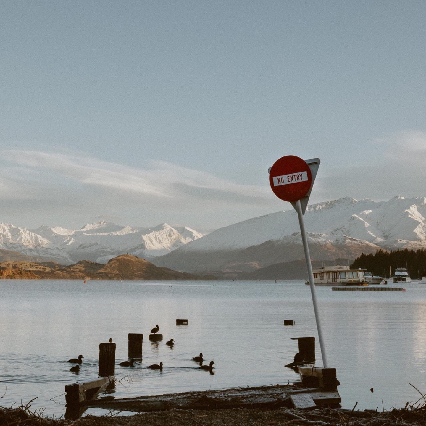 Your favourite roto / lake lately. 
What do you reckon the story behind the No Entry sign is?