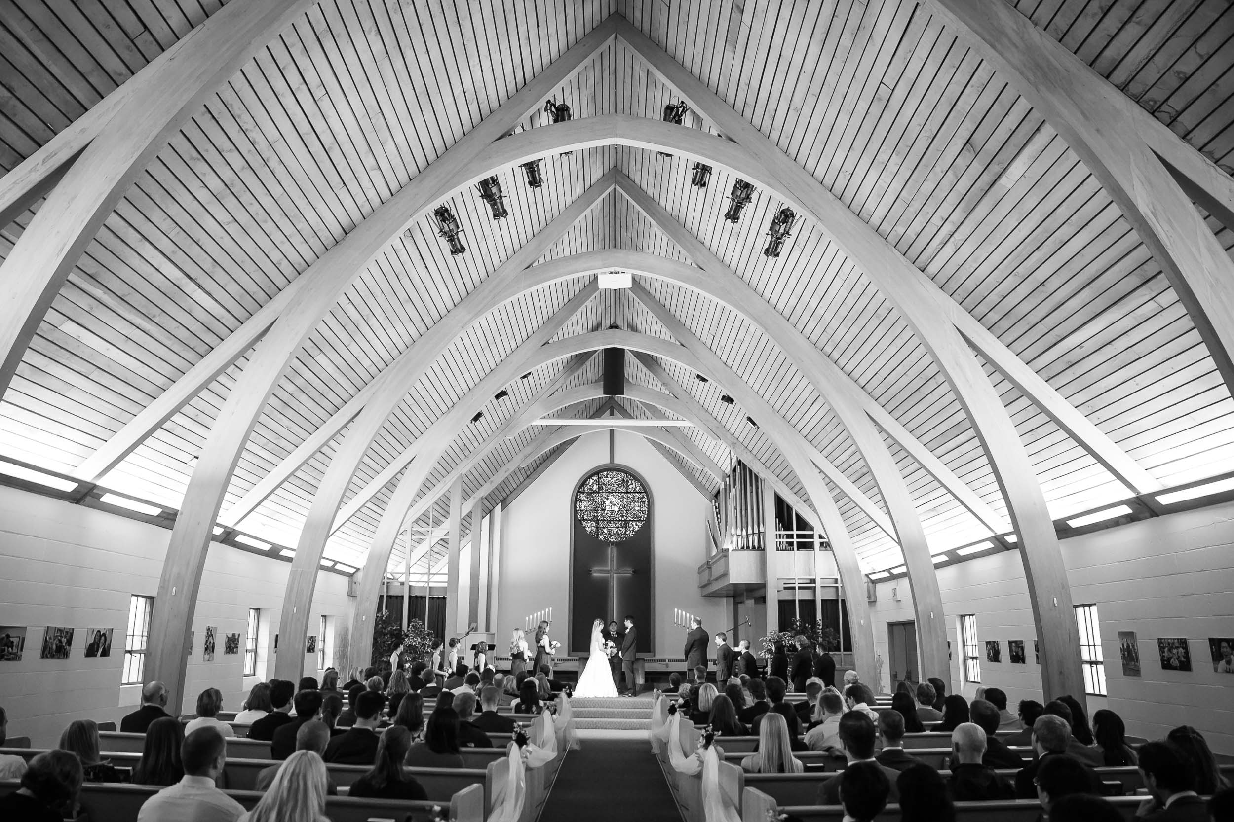 Seattle Community Church Wedding Photography | By G. Lin Photography | Gorgeous shot of church sanctuary