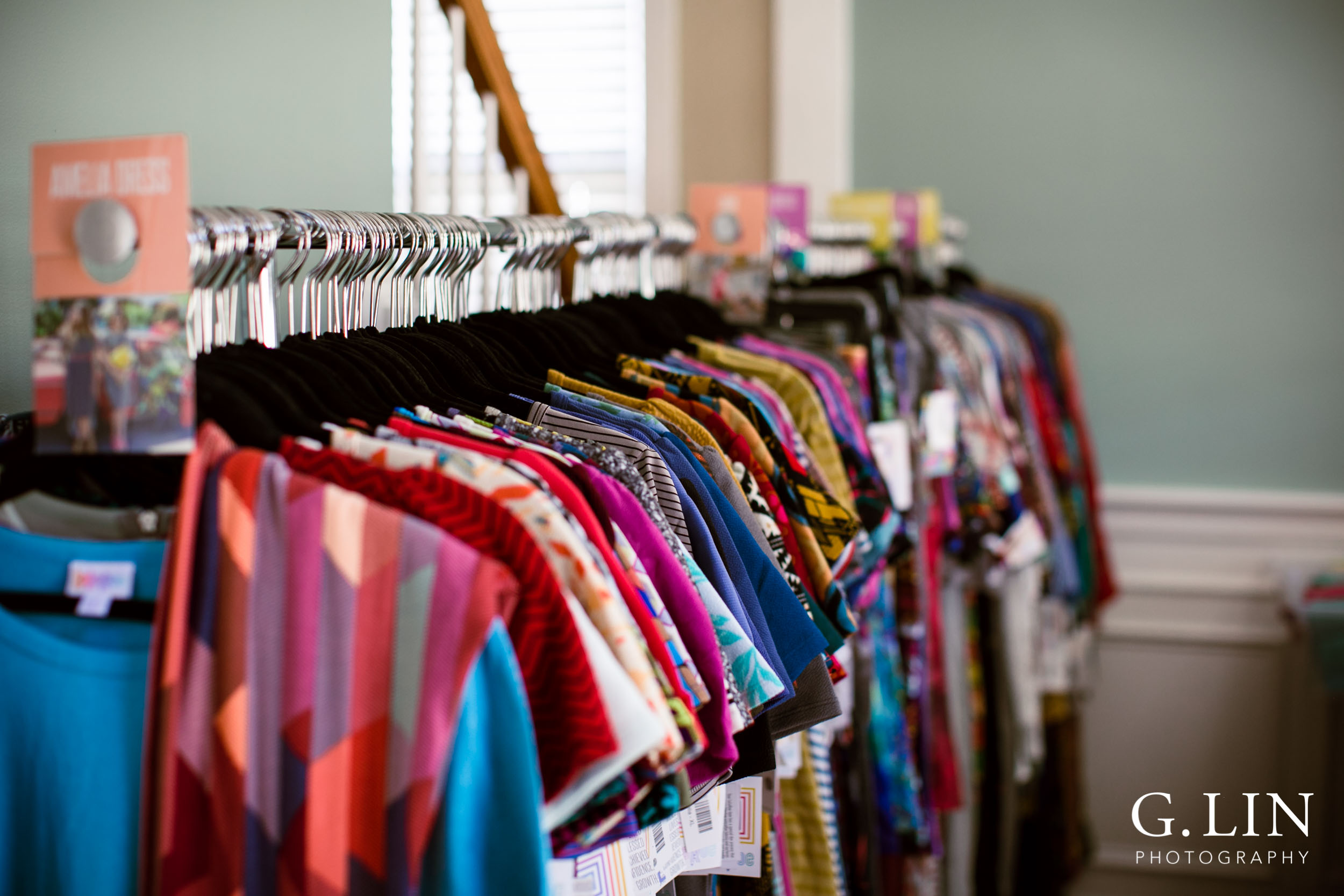 Raleigh Event Photographer | G. Lin Photography | Display of clothing on rack inside home