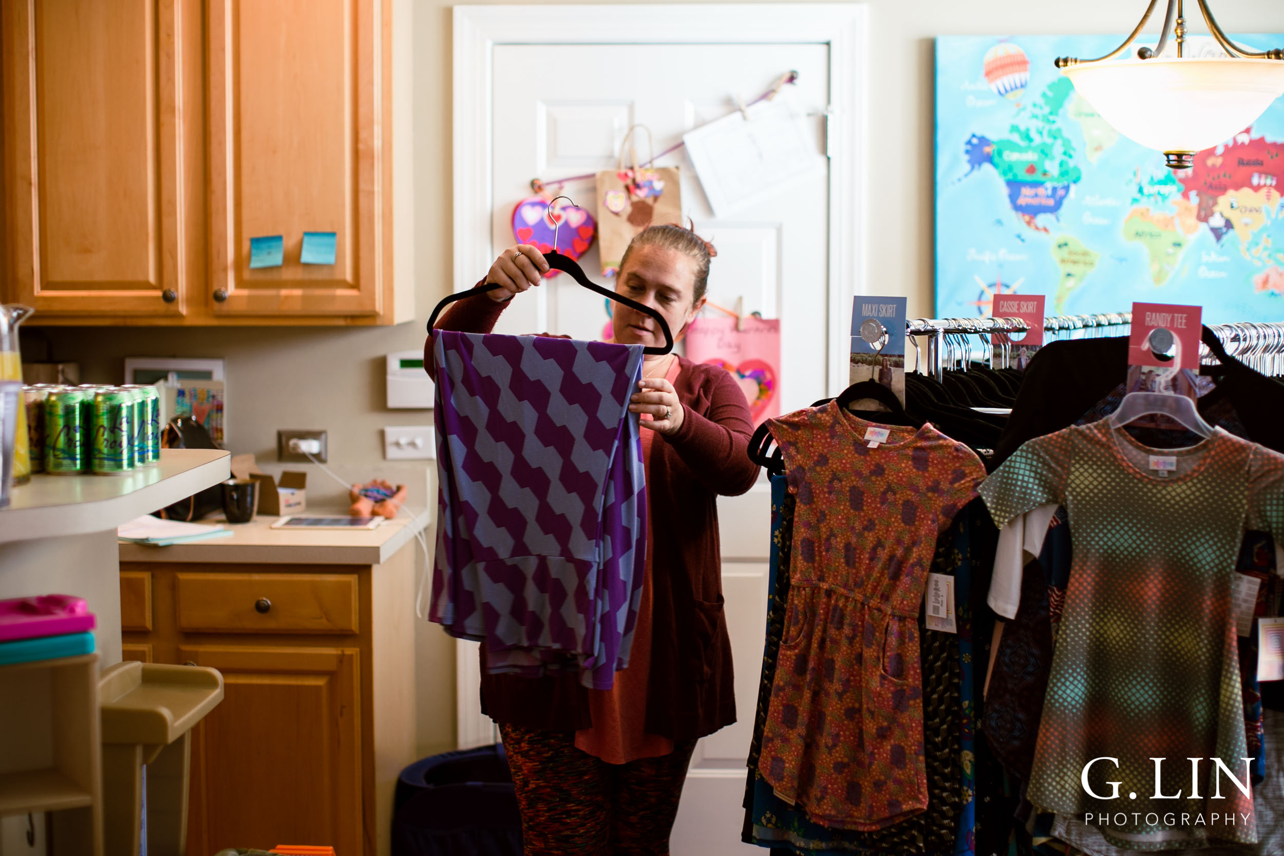 Raleigh Event Photographer | G. Lin Photography | Woman holding dress inside home