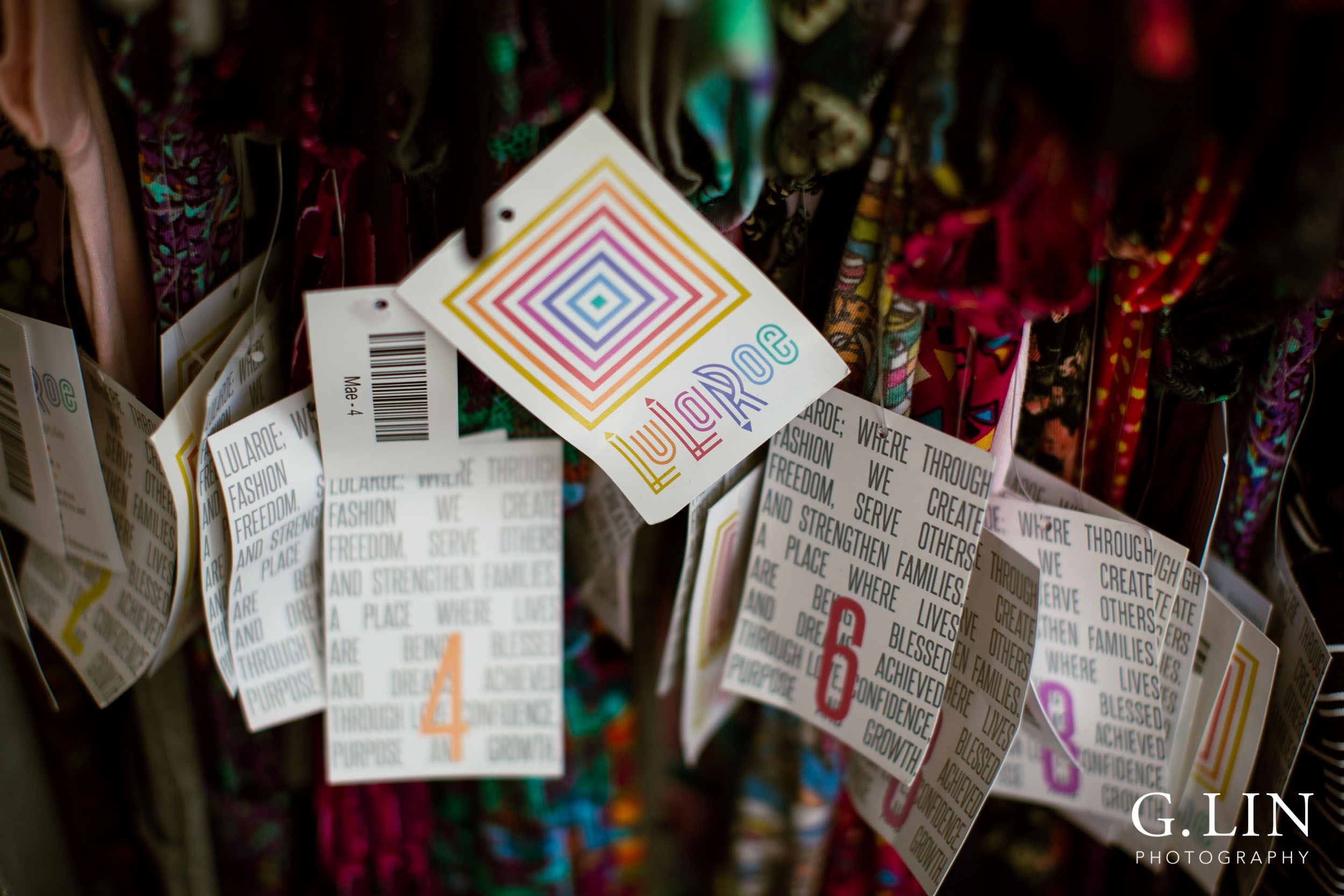 Raleigh Event Photographer | G. Lin Photography | Close up shot of tags from clothing