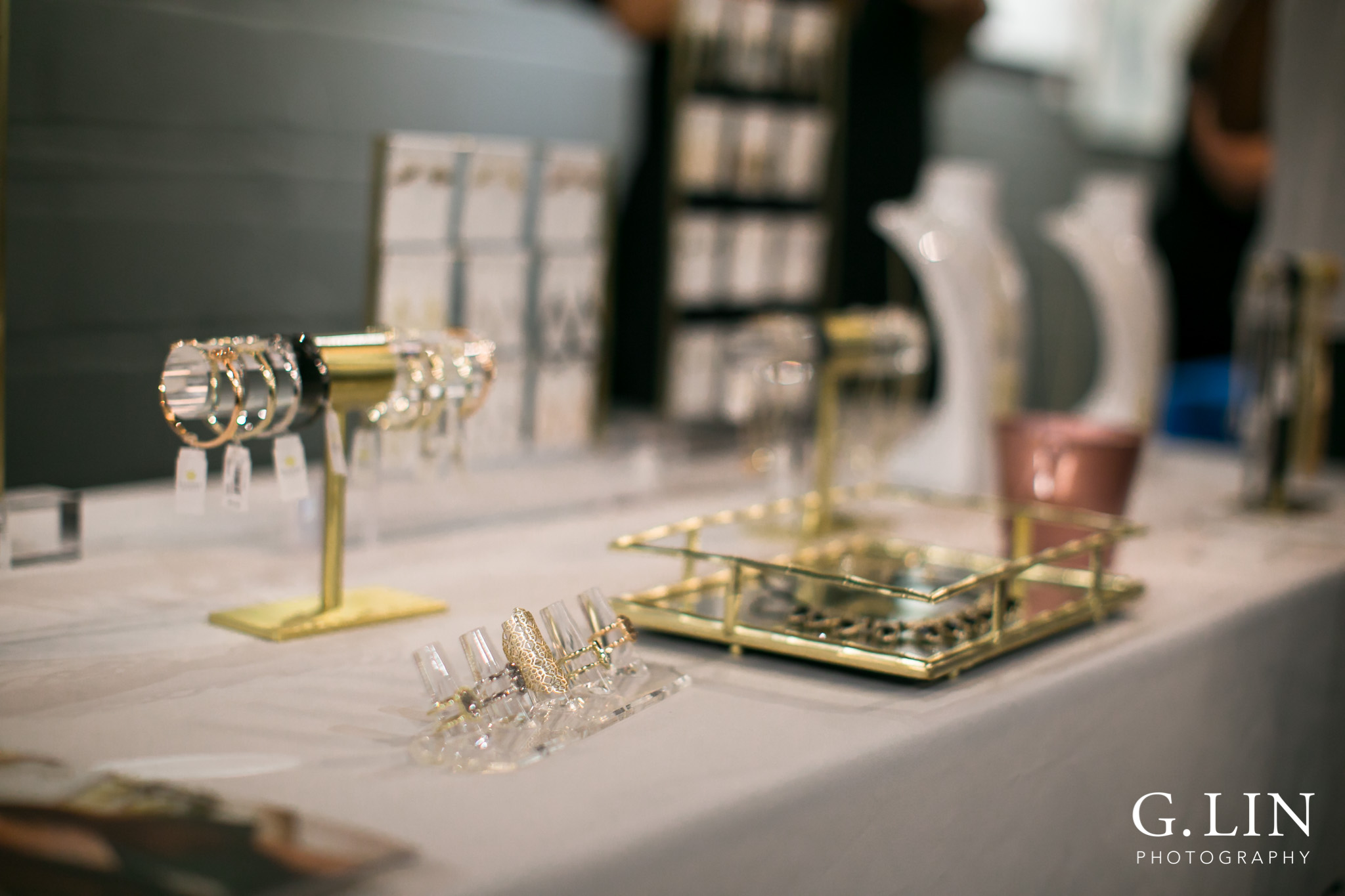 Raleigh Event Photographer | G. Lin Photography | Close up of jewelry on table