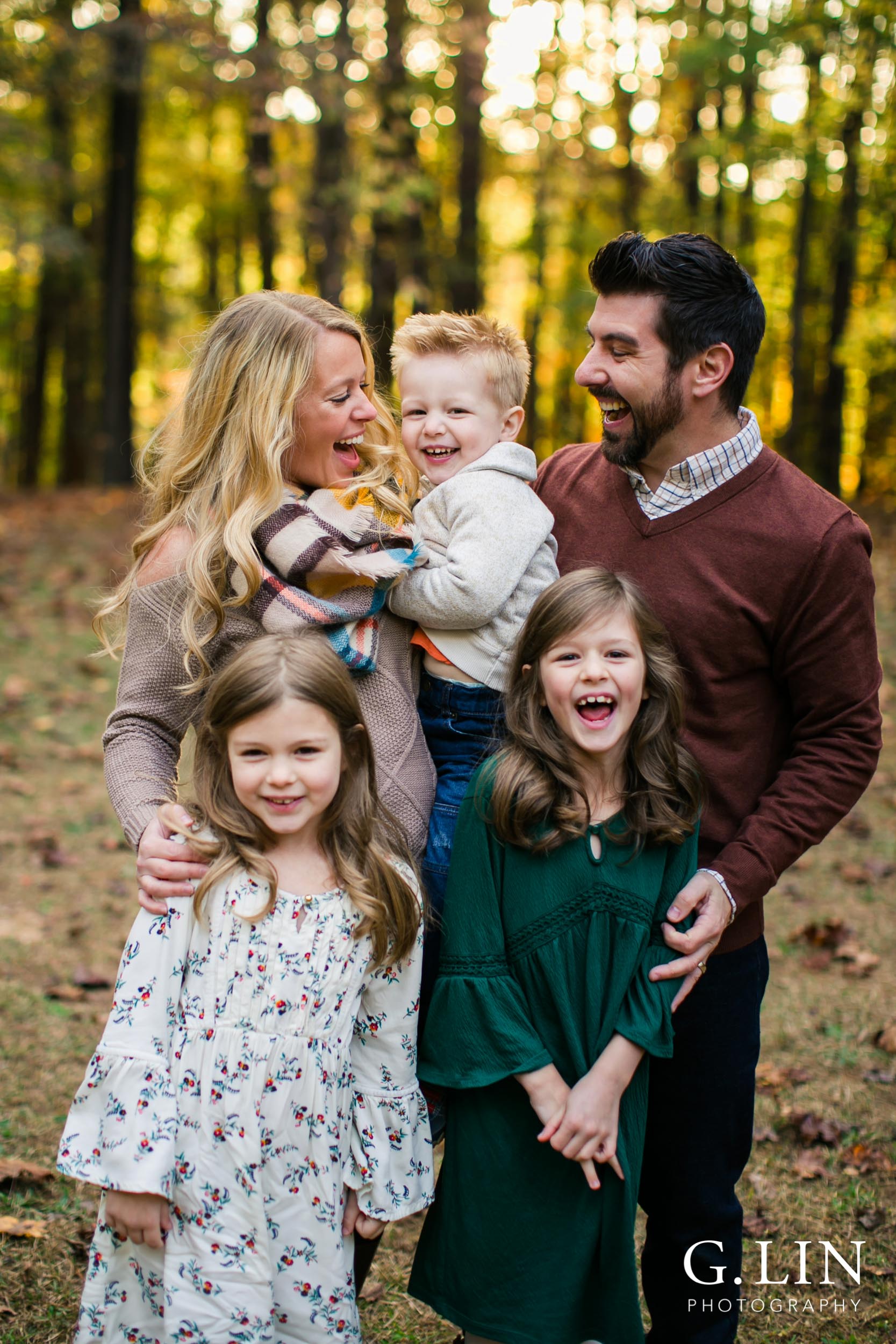 Raleigh Family Photographer | G. Lin Photography | Family together smiling and laughing