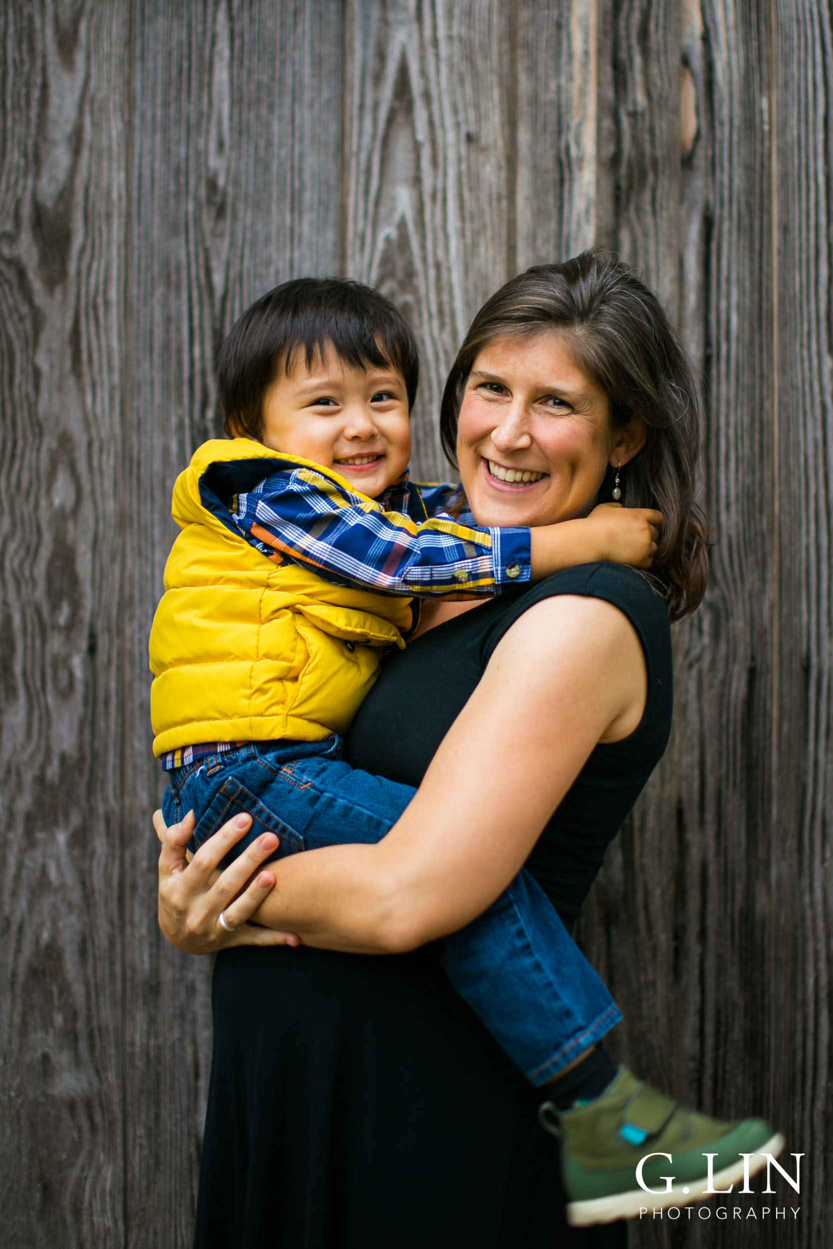 Durham Family Photography | G. Lin Photography | Mother and son taking portrait together