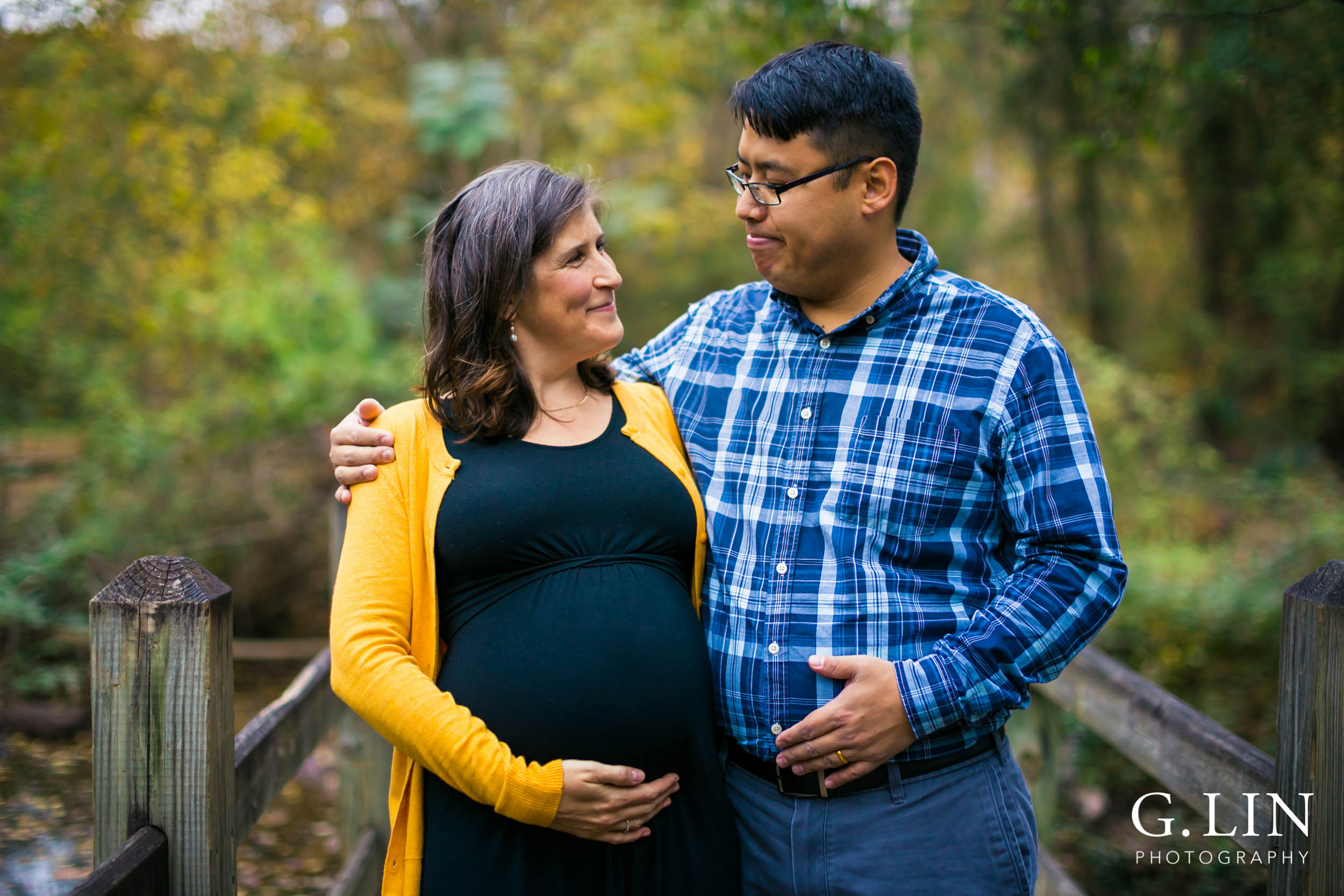 Durham Family Photography | G. Lin Photography | Husband and wife smiling at each other