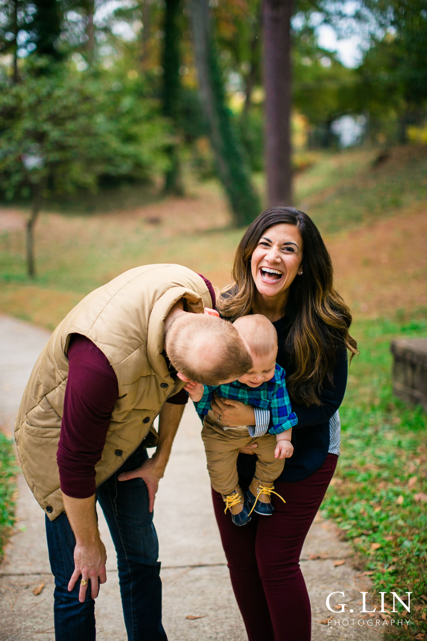 Durham Family Photographer | G. Lin Photography | candid moment of family having fun
