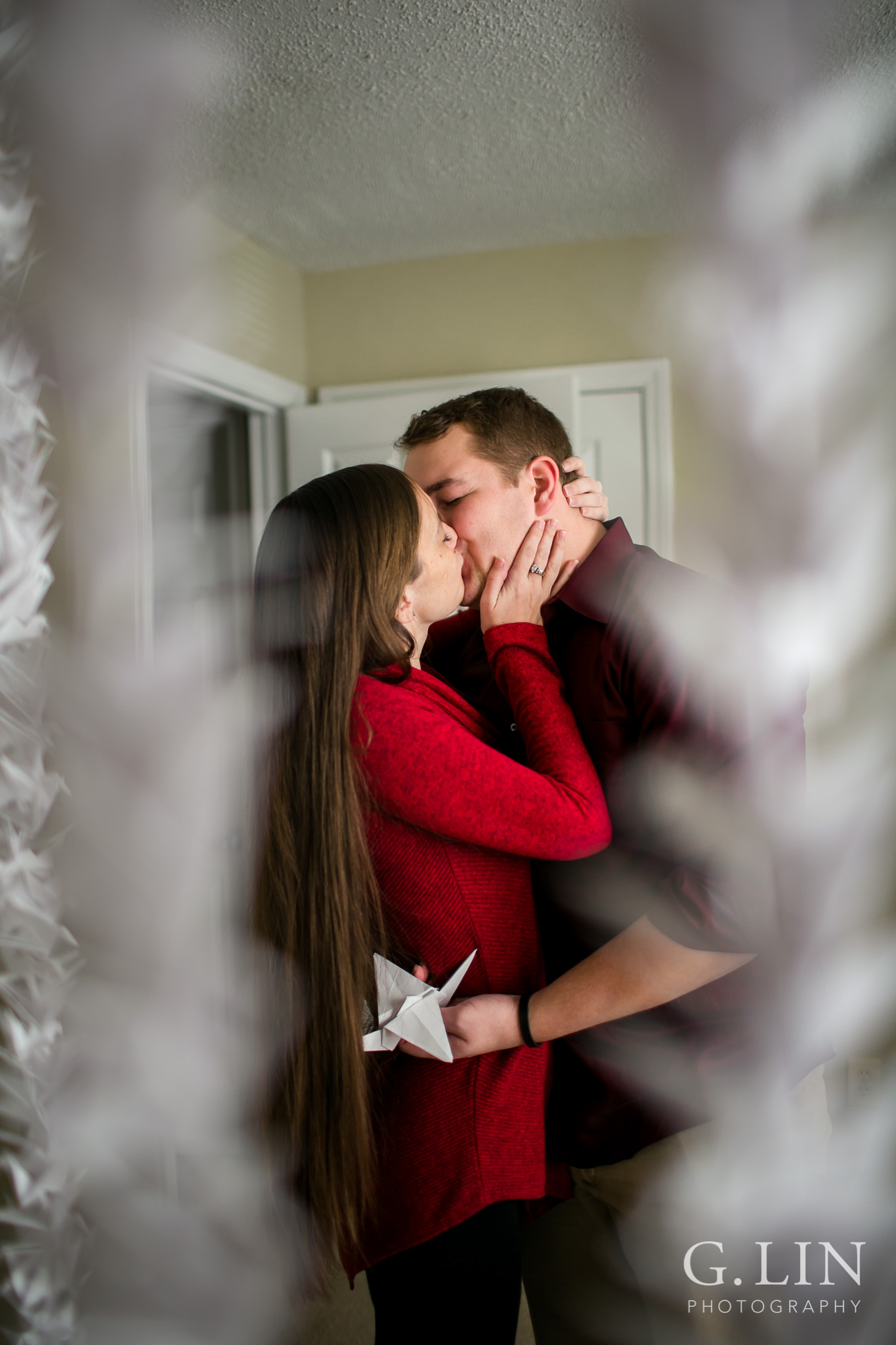 Creative and artistic proposal photo | Raleigh Engagement Photographer | By G. Lin Photography