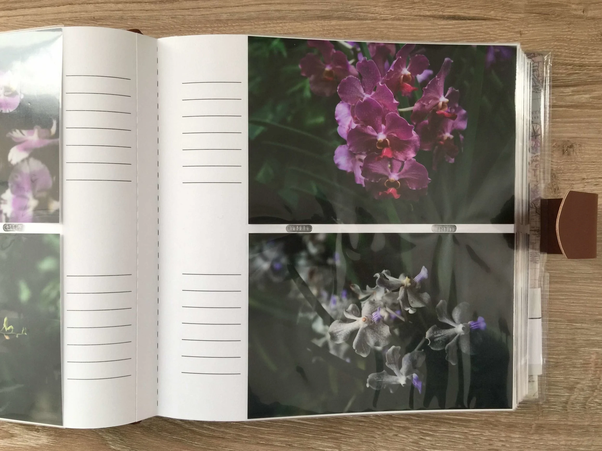 This is what the album looks like on the inside. It includes 4x6 slip pockets, which I like for easy assembly and clean design.
