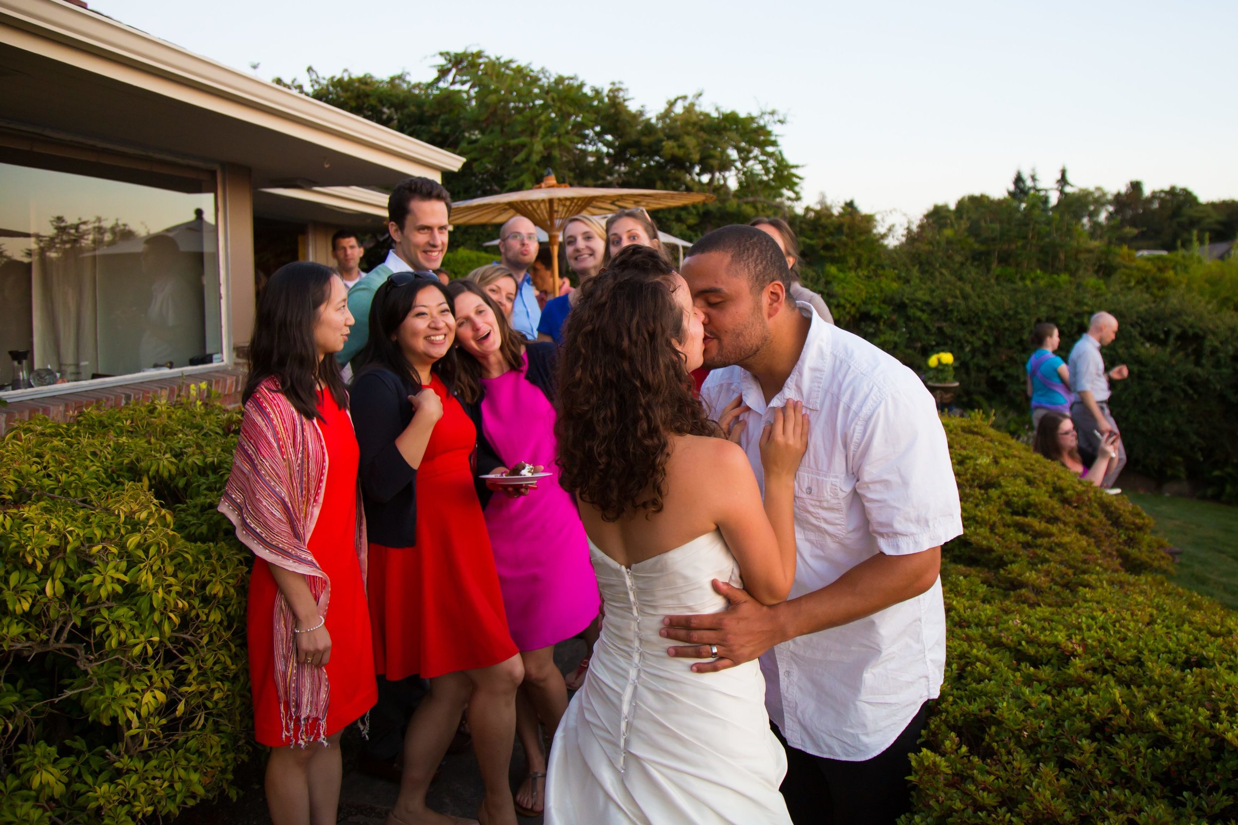 Candid kiss | Seattle Wedding Photography | By G. Lin Photography