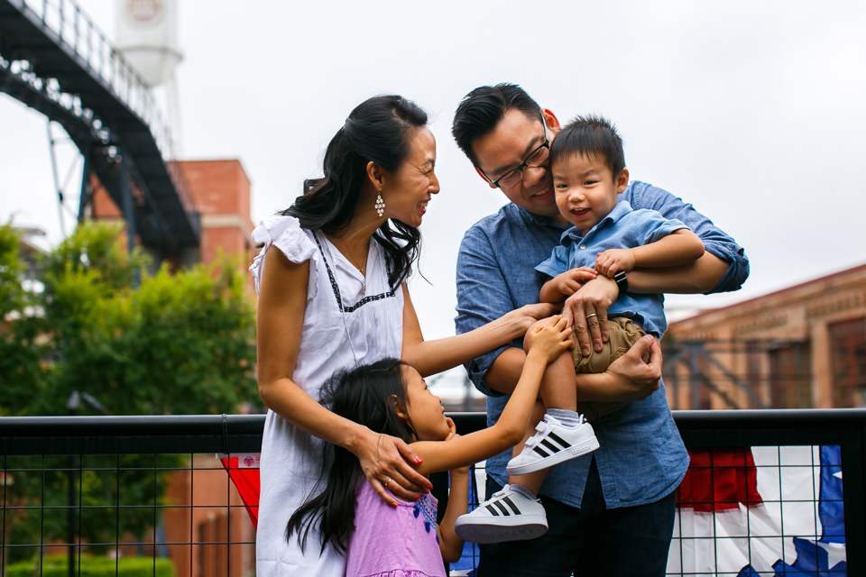 Family Portrait at American Tobacco Campus | Durham Photographer | By G. Lin Photography