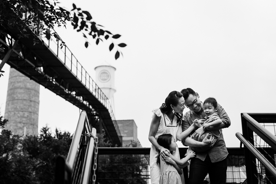 Black and white family portrait | Family Photographer in Durham, NC | G. Lin Photography