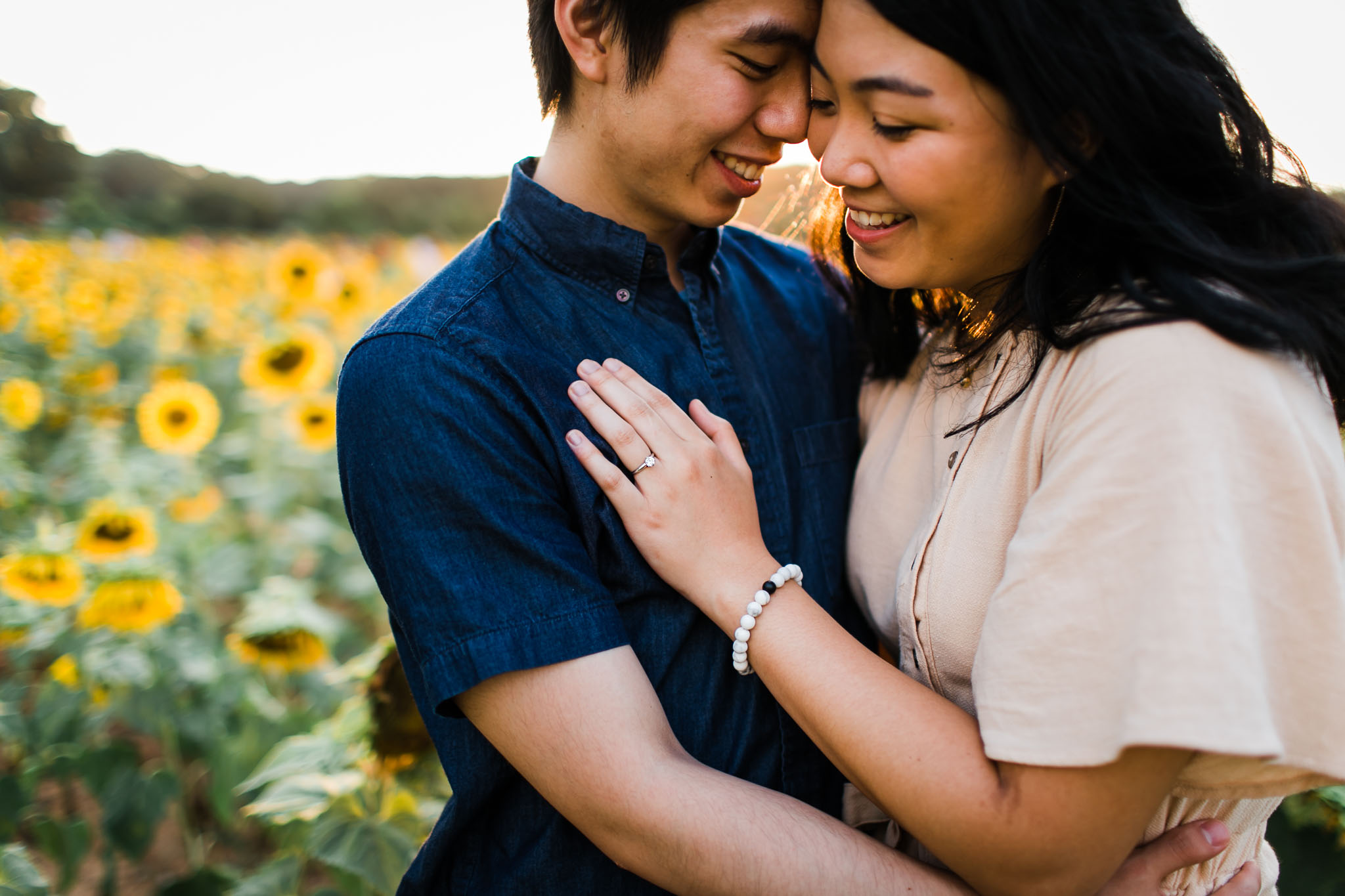 Raleigh Engagement Photography at Dorothea Dix Park | Golden hour | By G. Lin Photography