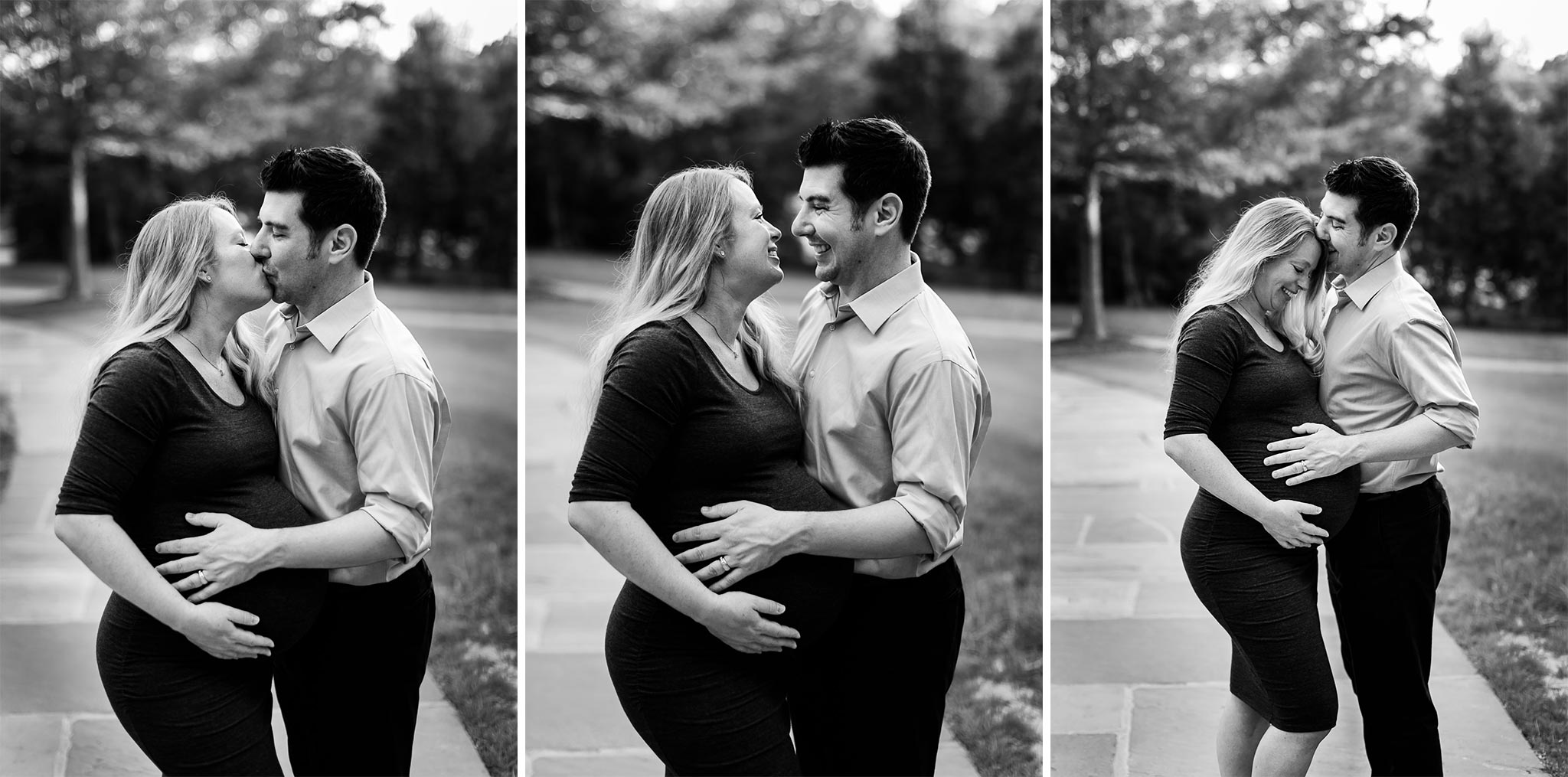 Black and white photo of couple | Durham Maternity Photographer | By G. Lin Photography