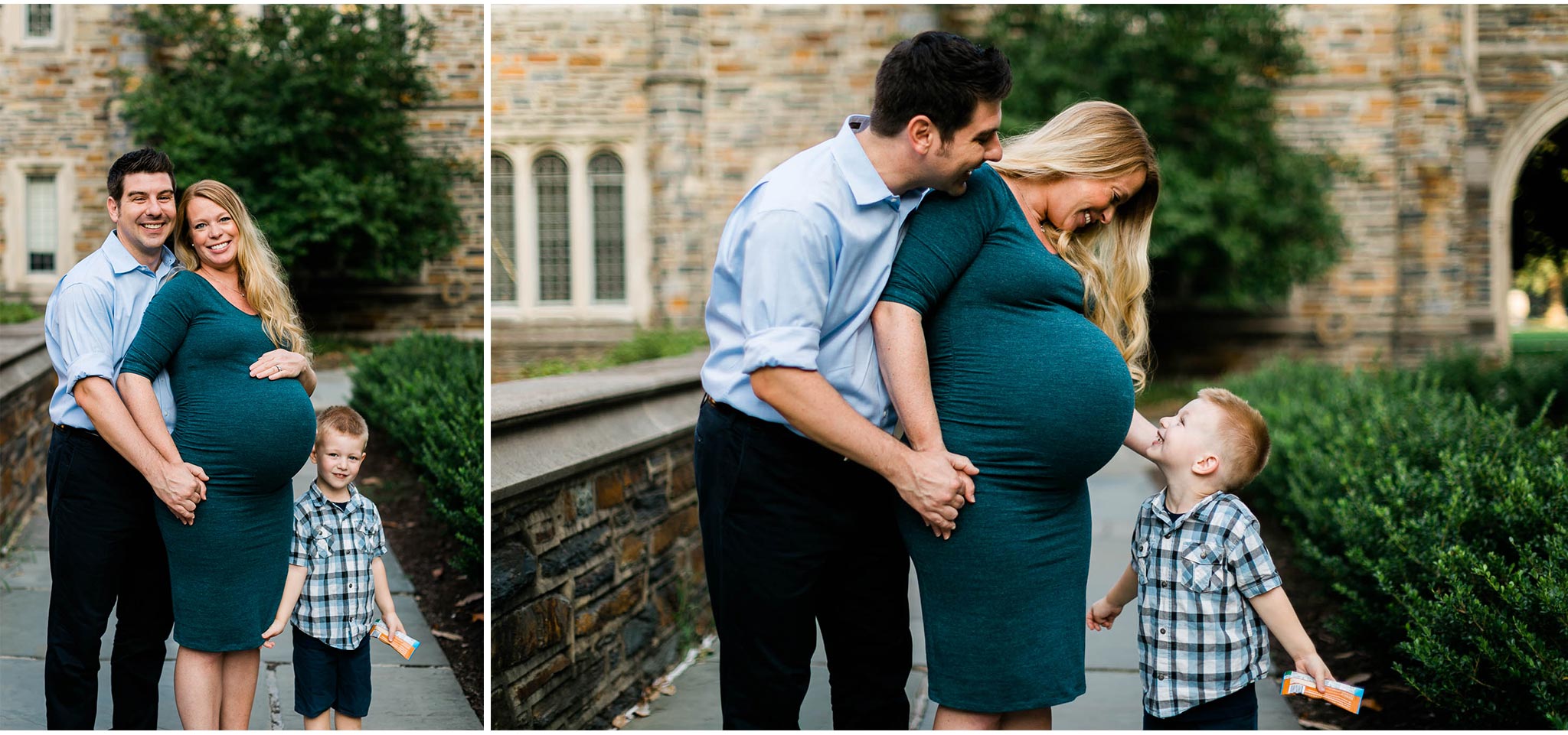 Little boy with mom and dad | Durham Maternity Photographer | By G. Lin Photography