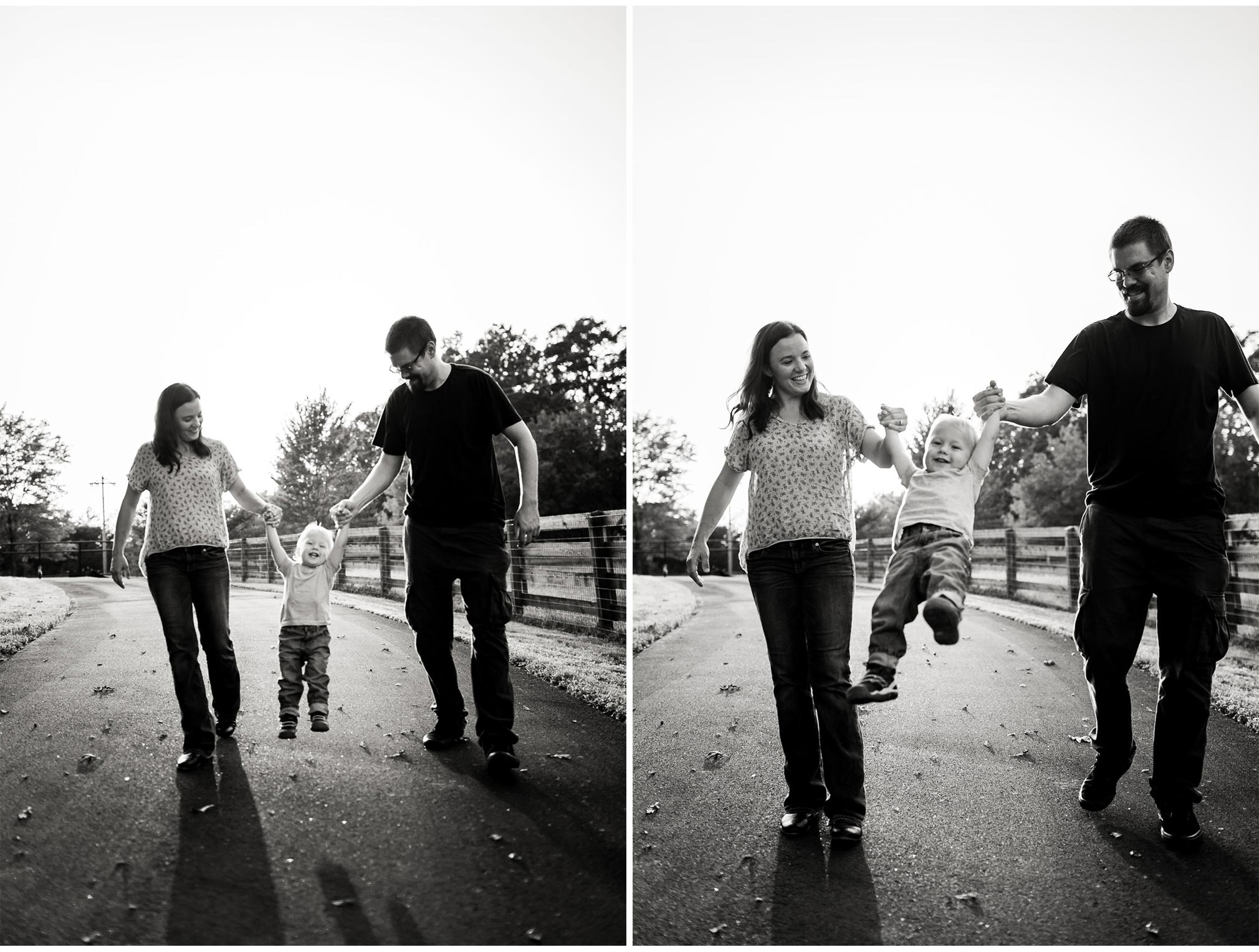 Family swinging son in arms | By G. Lin Photography | Durham Family Photographer