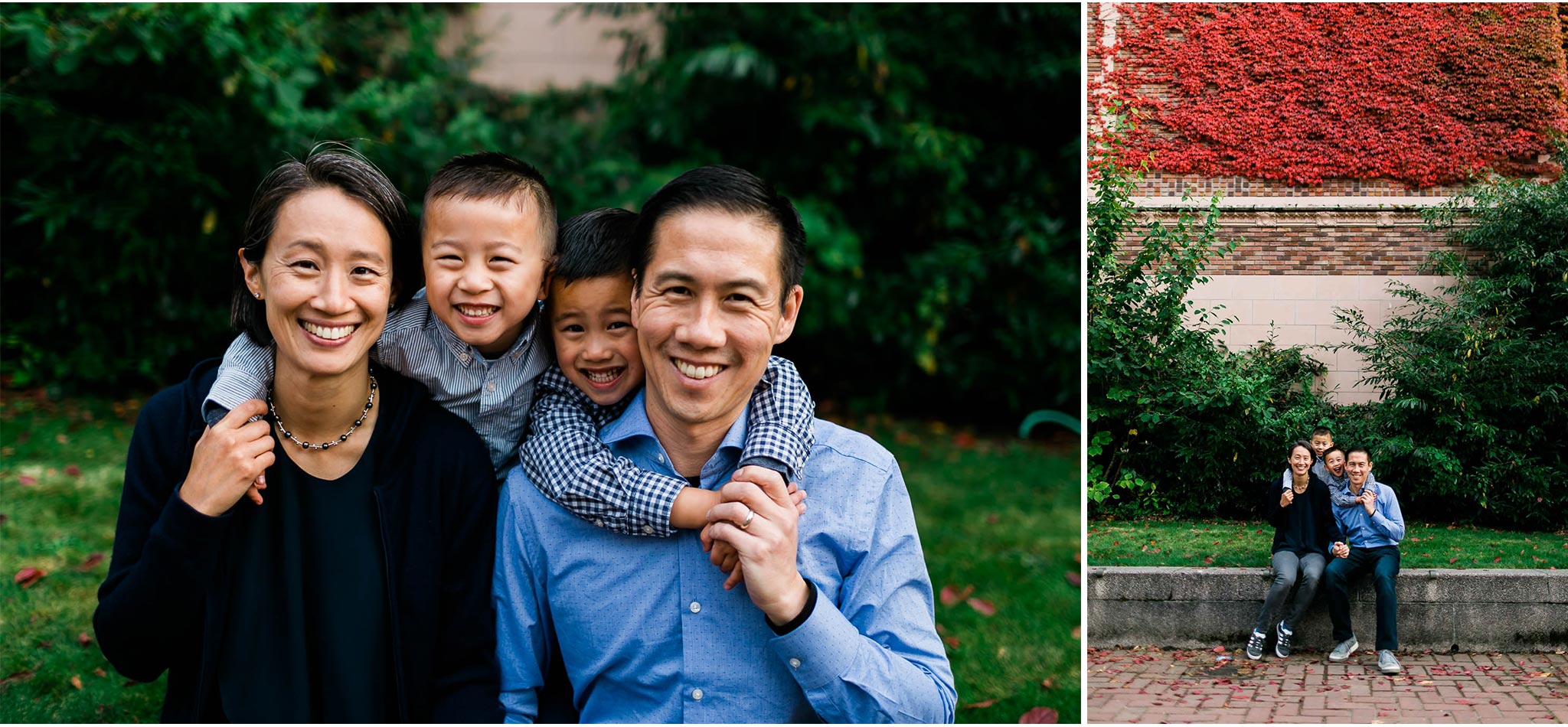 Family portrait at UW | Seattle Family Photographer | By G. Lin Photography