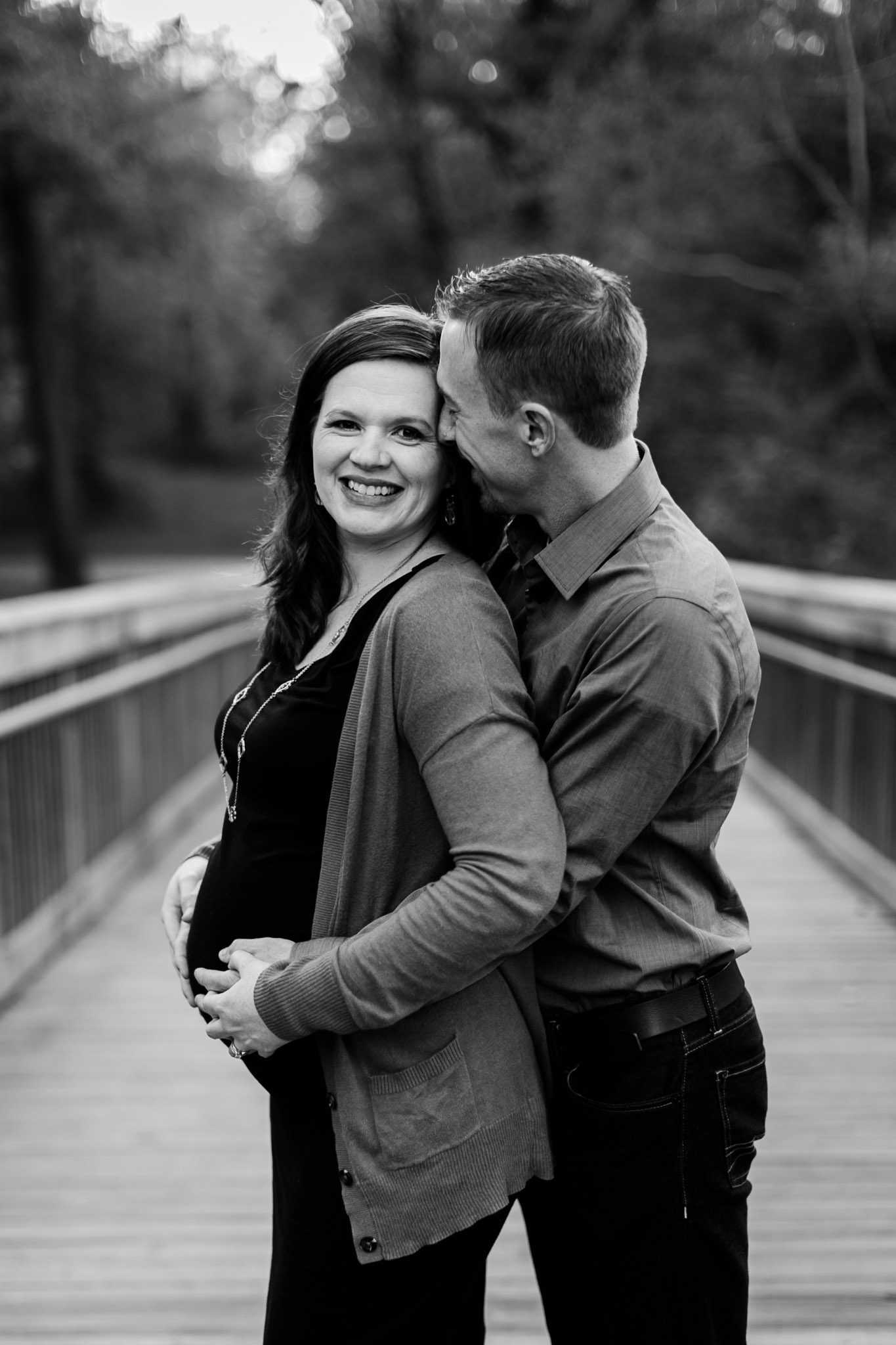 Black and white maternity portrait at Hillsborough Riverwalk | Hillsborough Maternity Photographer | By G. Lin Photography