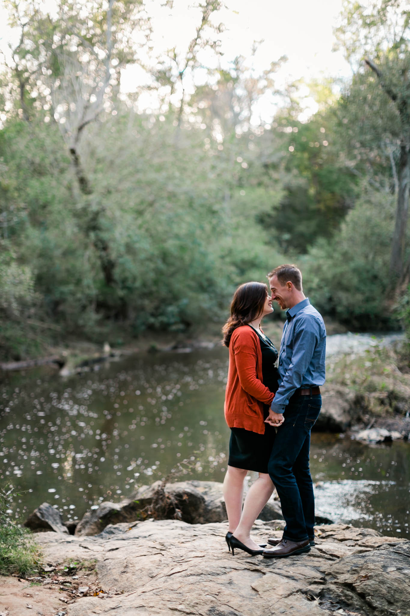 Couple Portrait by river at Hillsborough Riverwalk | Durham Maternity Photographer | By G. Lin Photography