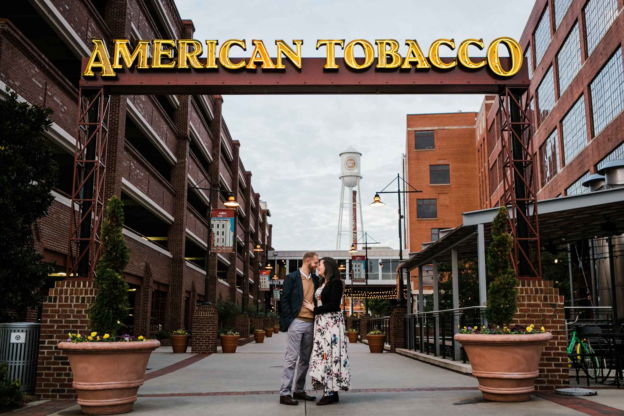 American Tobacco Campus Photo of Couple | Durham Photographer | By G. Lin Photography