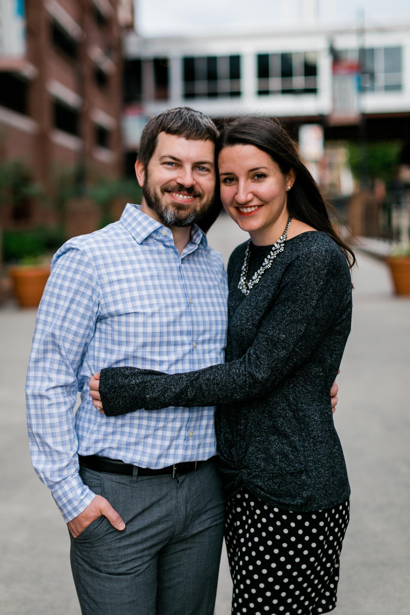 Candid family photo at American Tobacco Campus | Durham Photographer | By G. Lin Photography