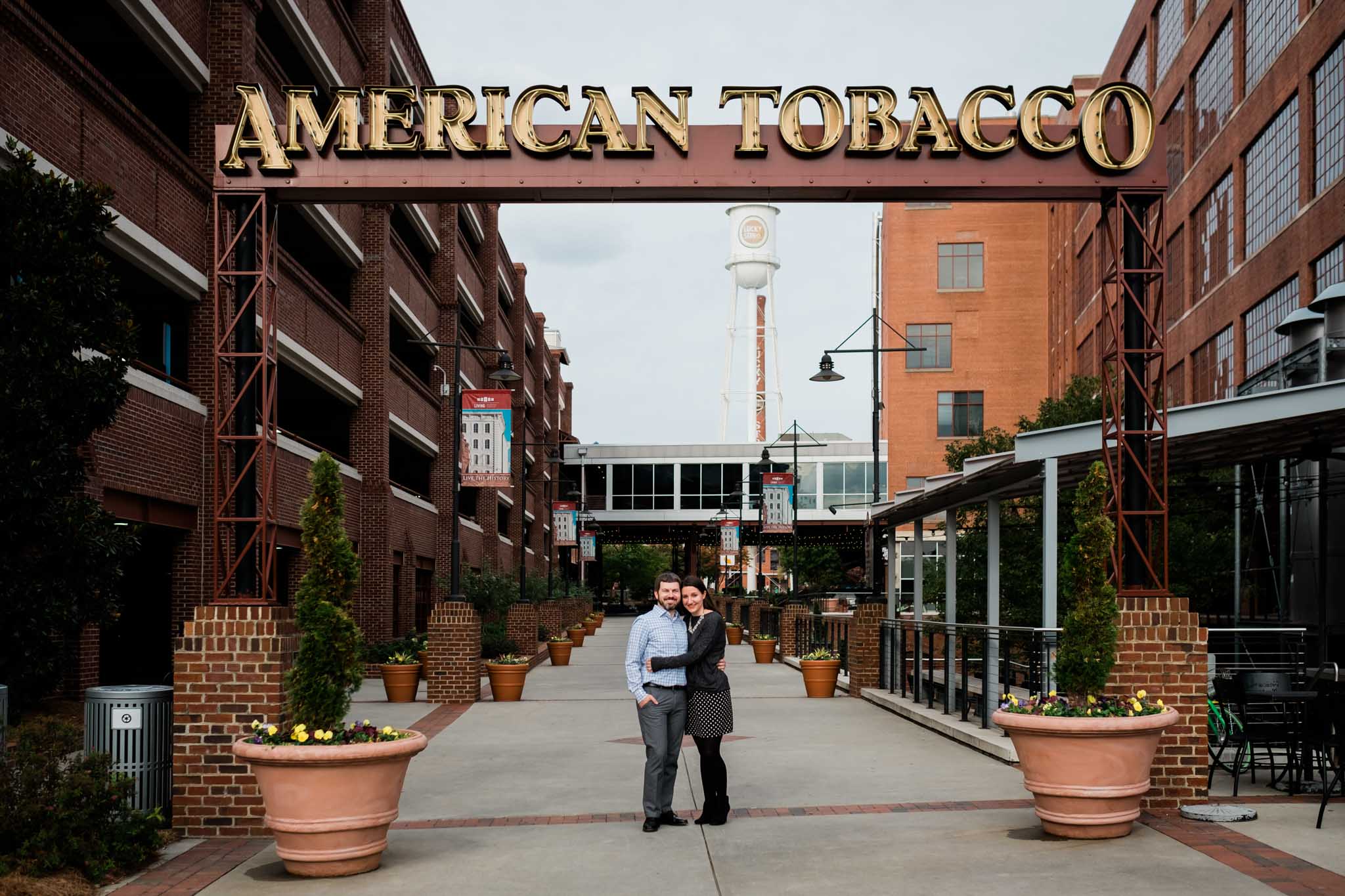 Couple portrait at American Tobacco Campus | Durham Family Photographer | By G. Lin Photography