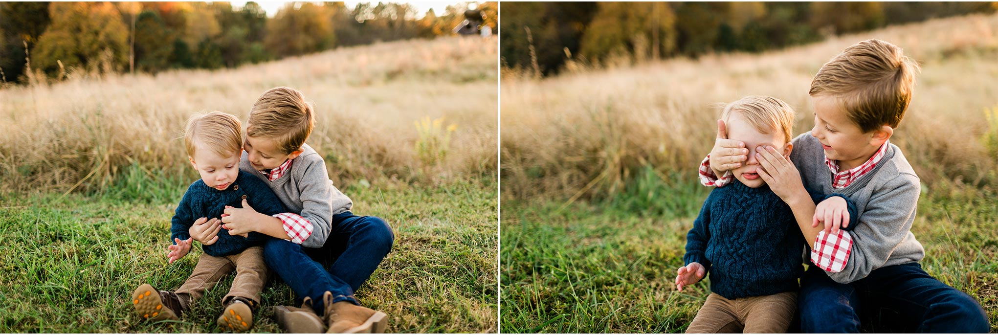 Outdoor sibling photo at NCMA | Raleigh Family Photographer | By G. Lin Photography