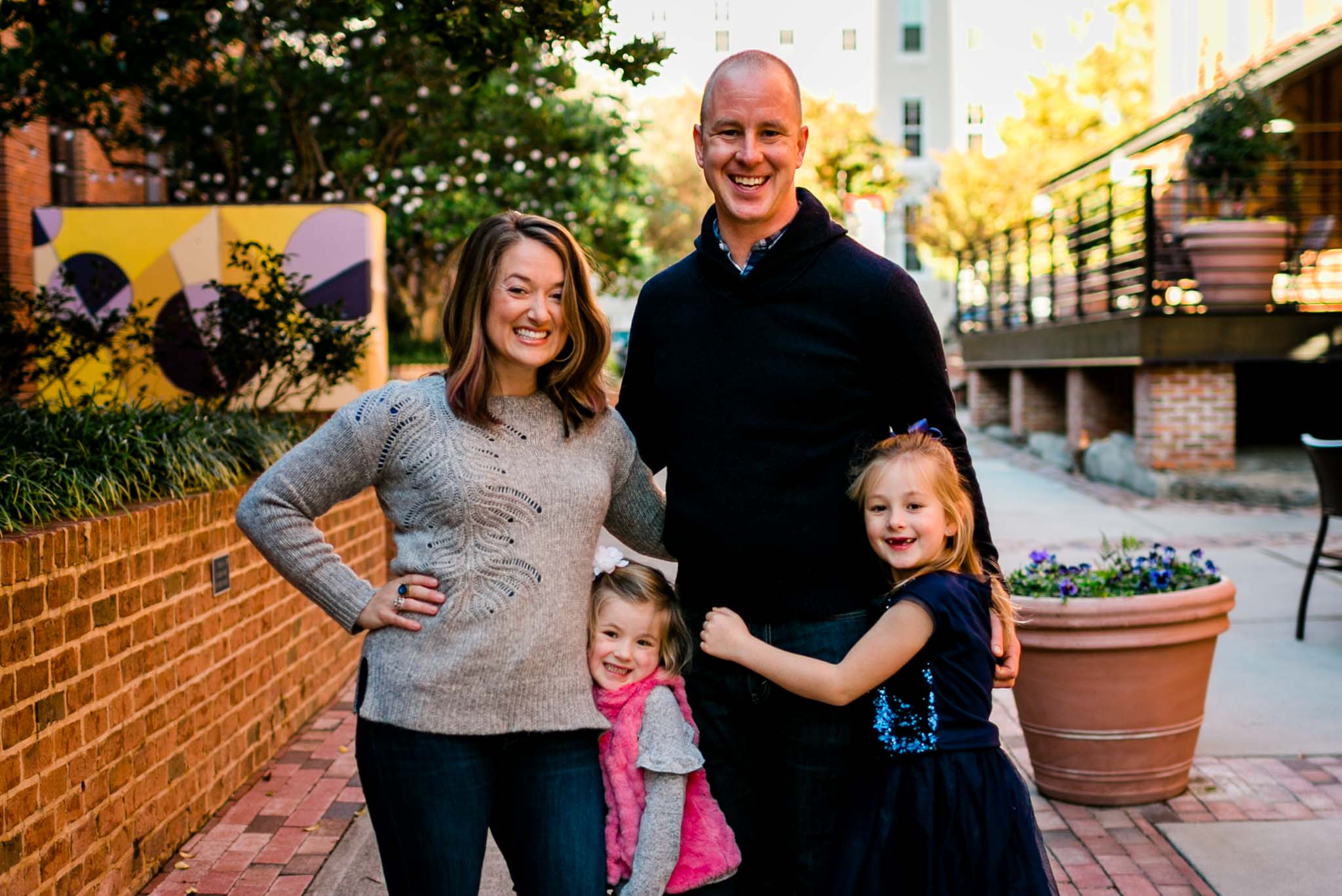 Family Photo at The American Tobacco Campus | Durham Family Photographer | By G. Lin Photography
