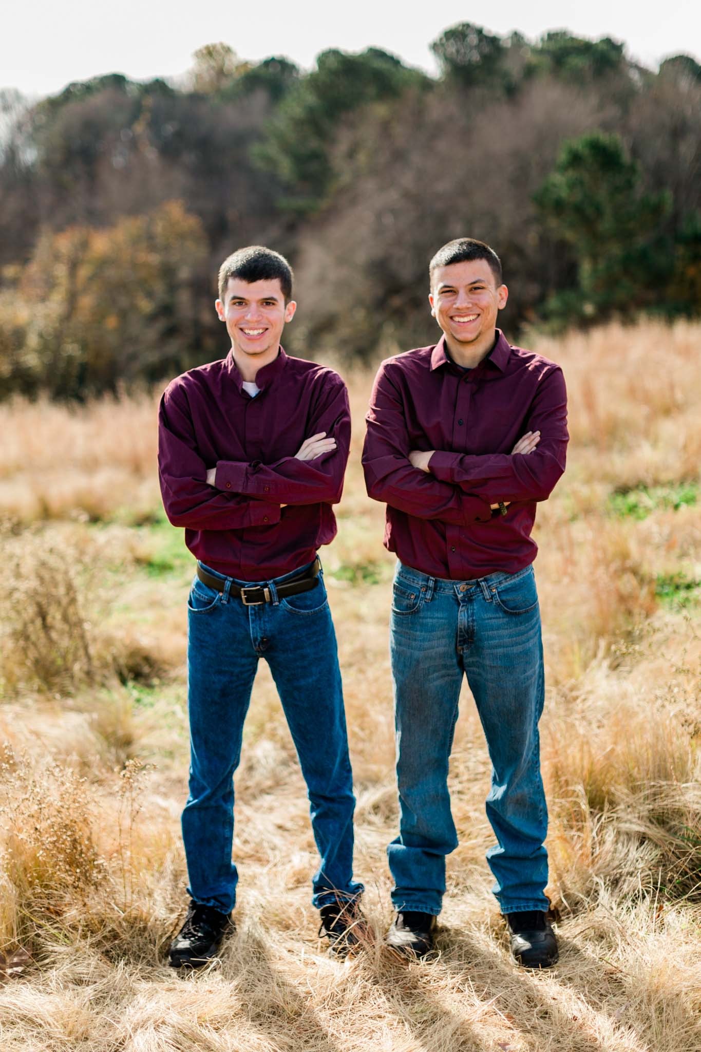 Outdoor portrait of brothers at NCMA | Raleigh Photographer | By G. Lin Photography